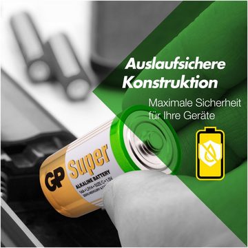 GP Batteries C Baby Batterie GP Alkaline Super 1,5V 4 Stück Batterie, (1,5 V)