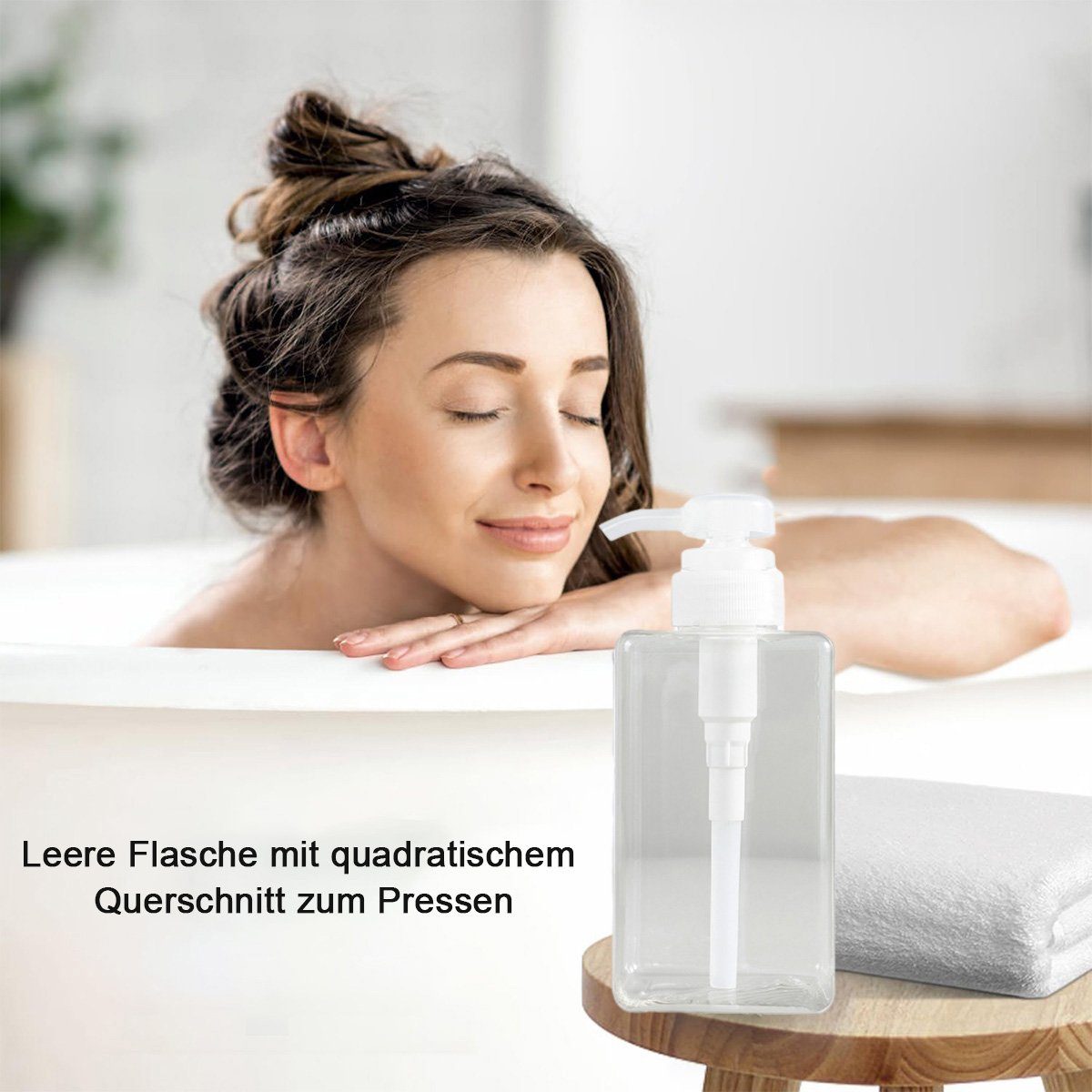 Seifenspender Shampoo,Dusche Seifenspender Jormftte Kunststoff, Pumpspender Transparent2 Plastik,für