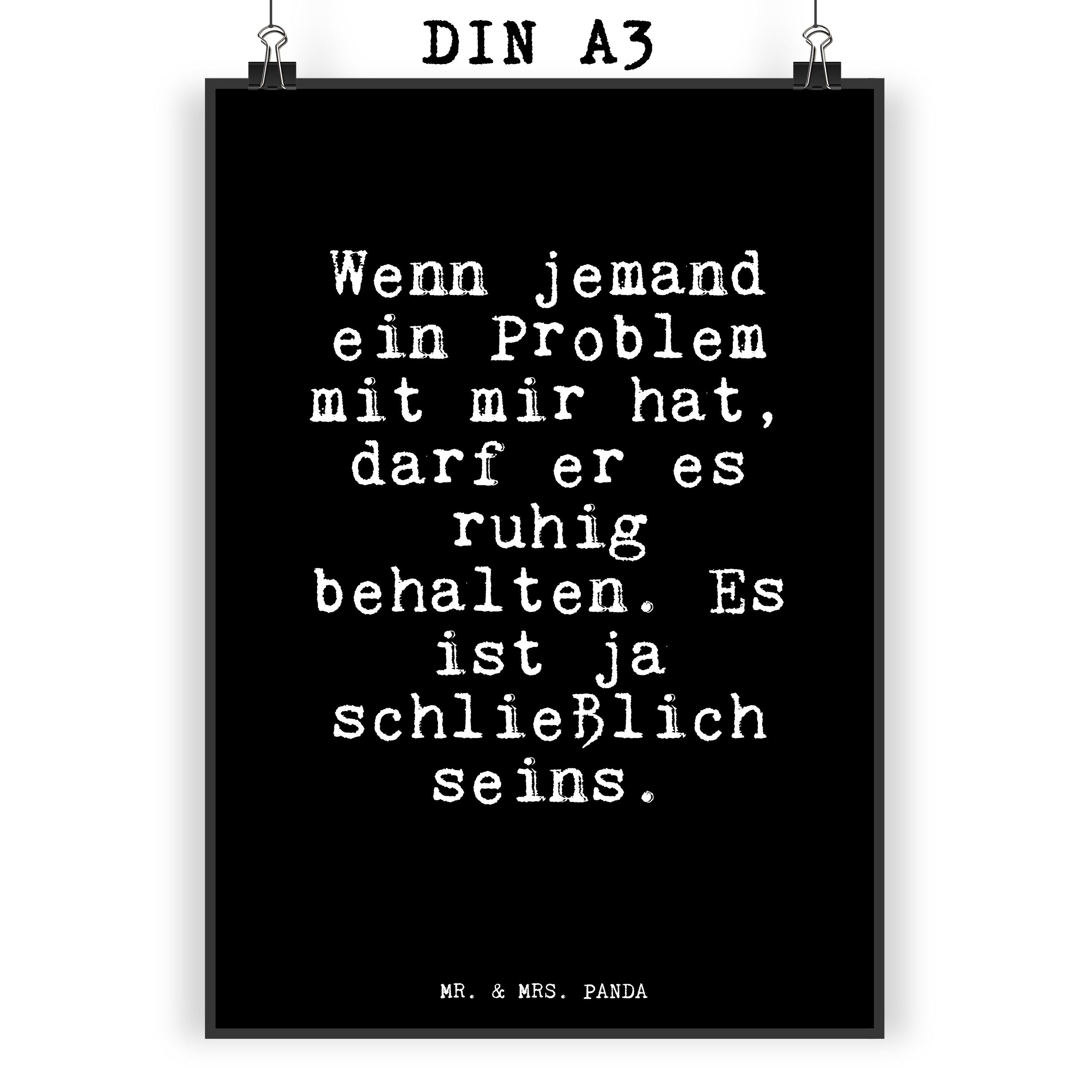 Mr. & Mrs. Panda Poster »Wenn jemand ein Problem... Schwarz