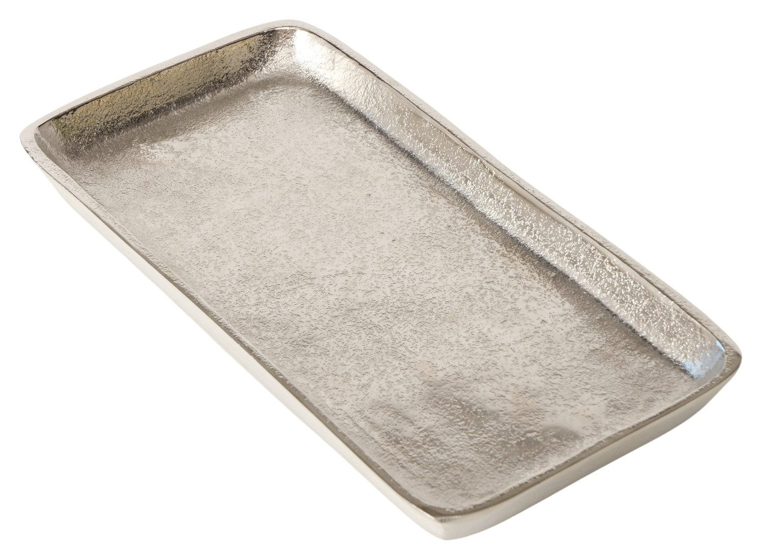 BOLTZE GRUPPE GmbH Tablett Deko-Tablett VENDI, 29 x 14,5 cm, Silbergrau, Aluminium, (1-tlg)