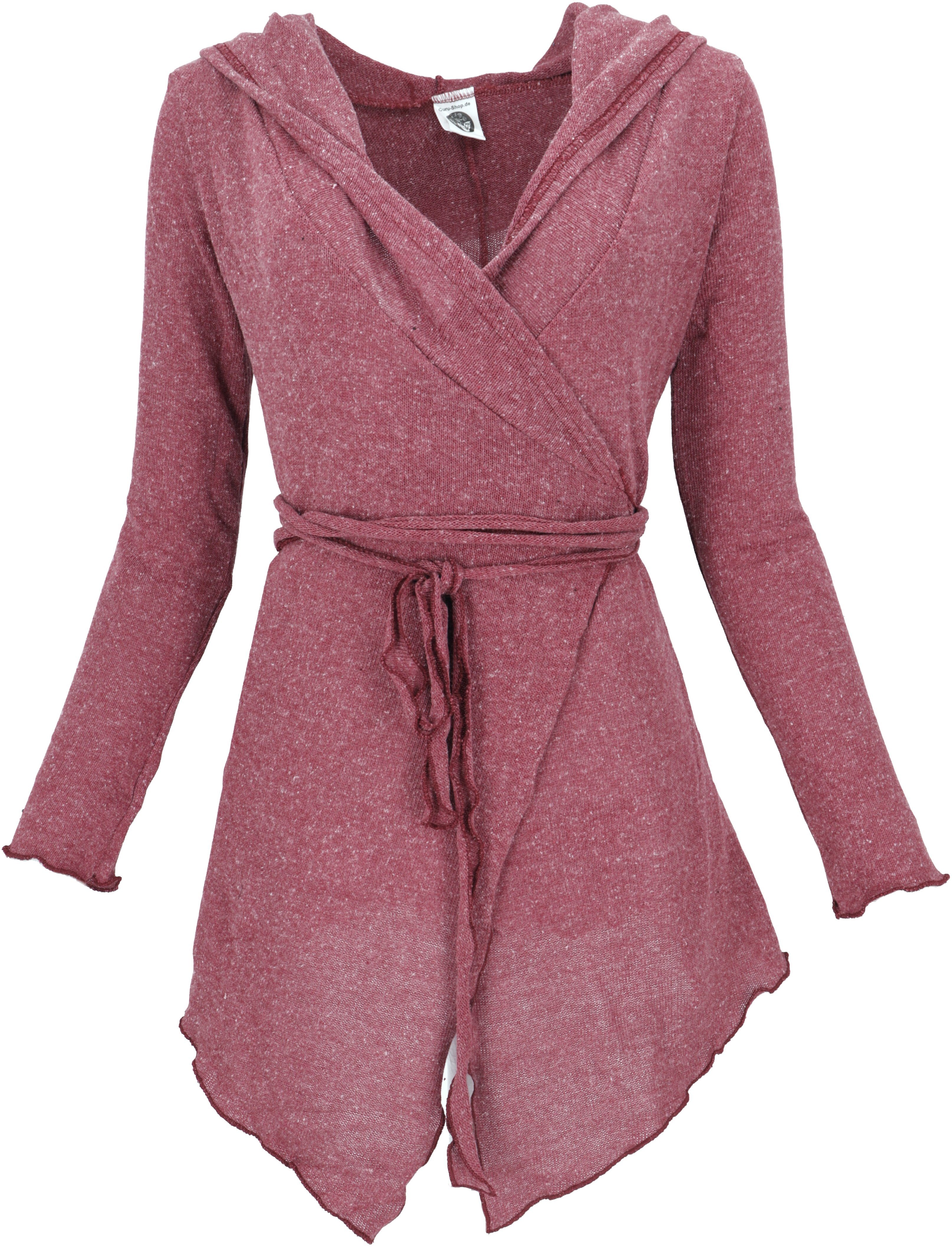 Guru-Shop Langjacke Pixi Wickel-Strickjacke - altrosa