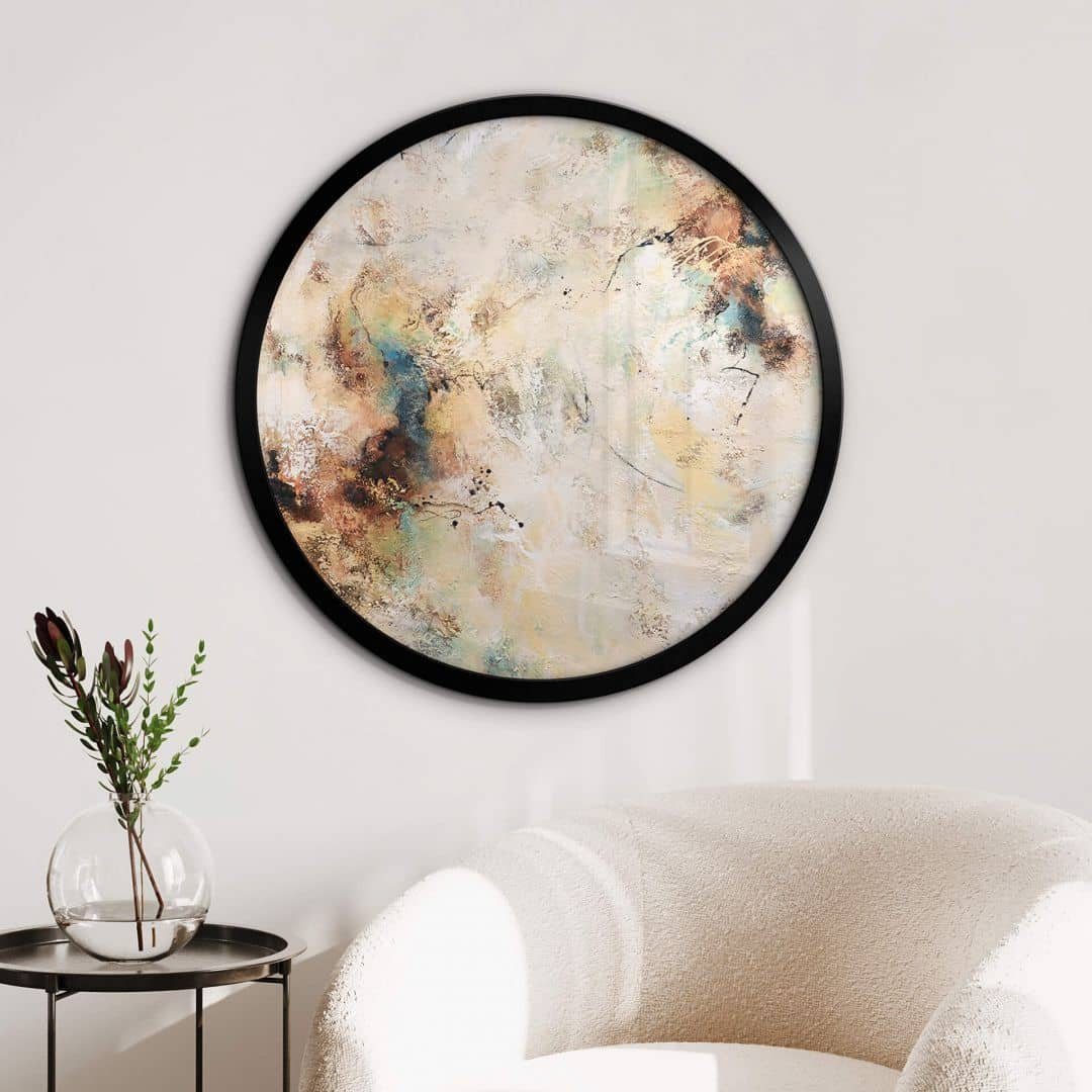 K&L Wall Art Poster Wandbild Poster Rund Küche Gemälde Fedrau Farben in Harmonie, Wohnzimmer Kunstdruck modern