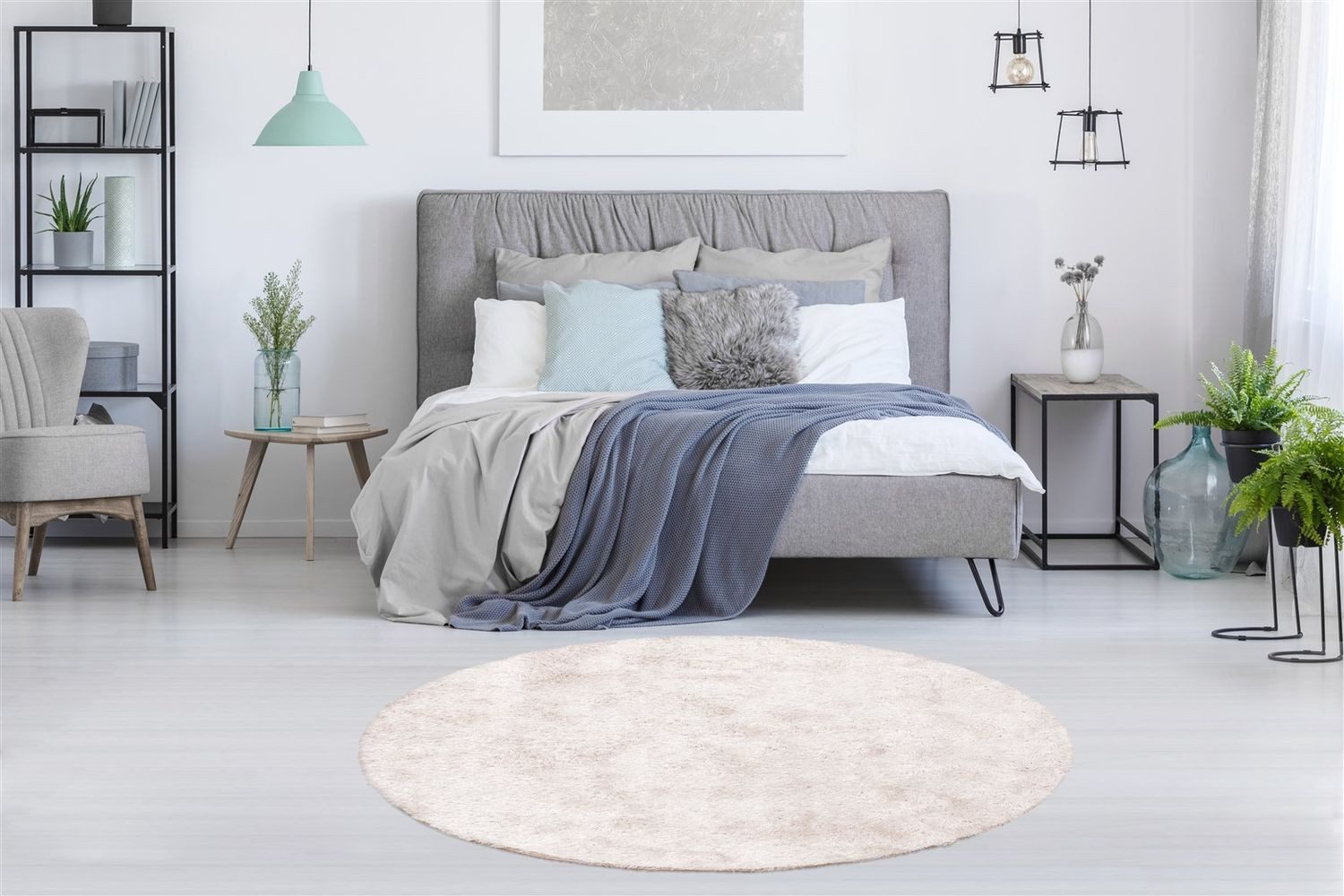 Teppich Boss Hochflor-Teppich Hochflor Teppich Dominik 700 - Puderrosa, rund, Höhe: 40 mm