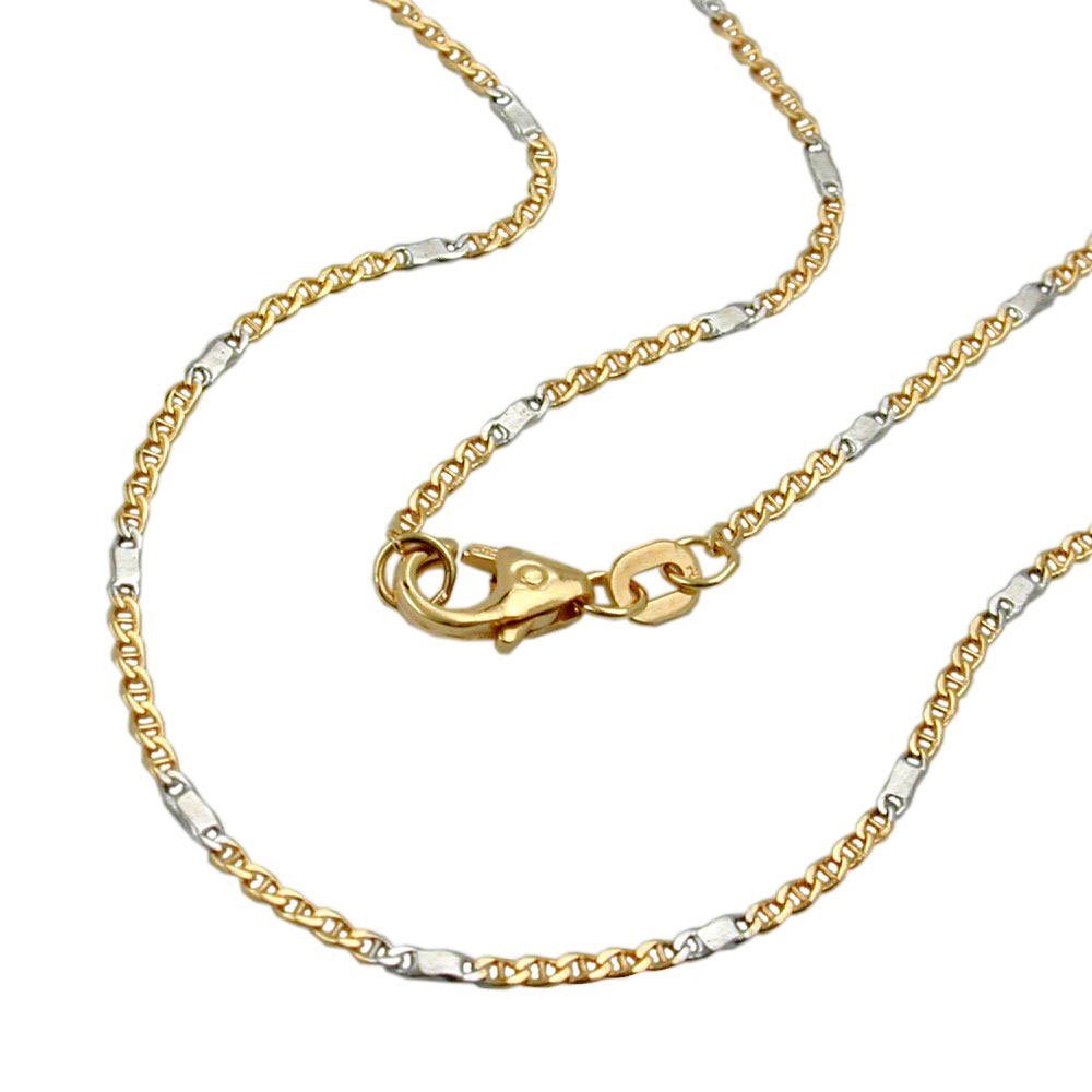 Erario D'Or Goldkette »Kette 1,4 mm Stegpanzerkette bicolor 14Kt GOLD 45  cm« (inkl. Schmuckbox), Goldschmuck für Damen online kaufen | OTTO