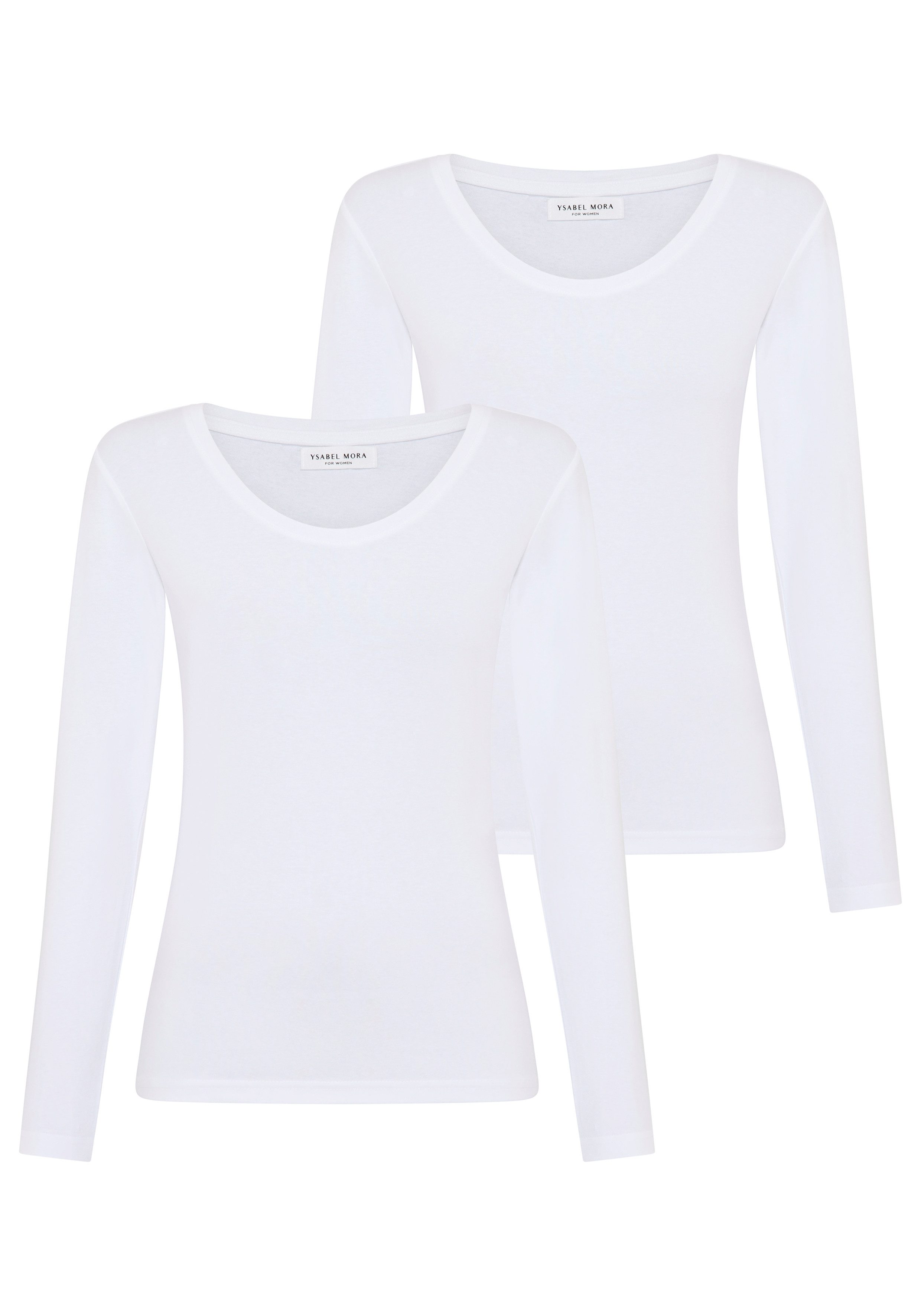 YSABEL MORA Langarmshirt (2er Pack) Rundhals-Ausschnitt, weich, Baumwollmix günstig online kaufen
