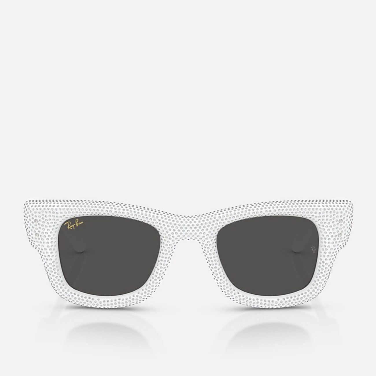Ray-Ban Sonnenbrille Ray-Ban Wayfarer Puffer White Strass Pave Dark Grey