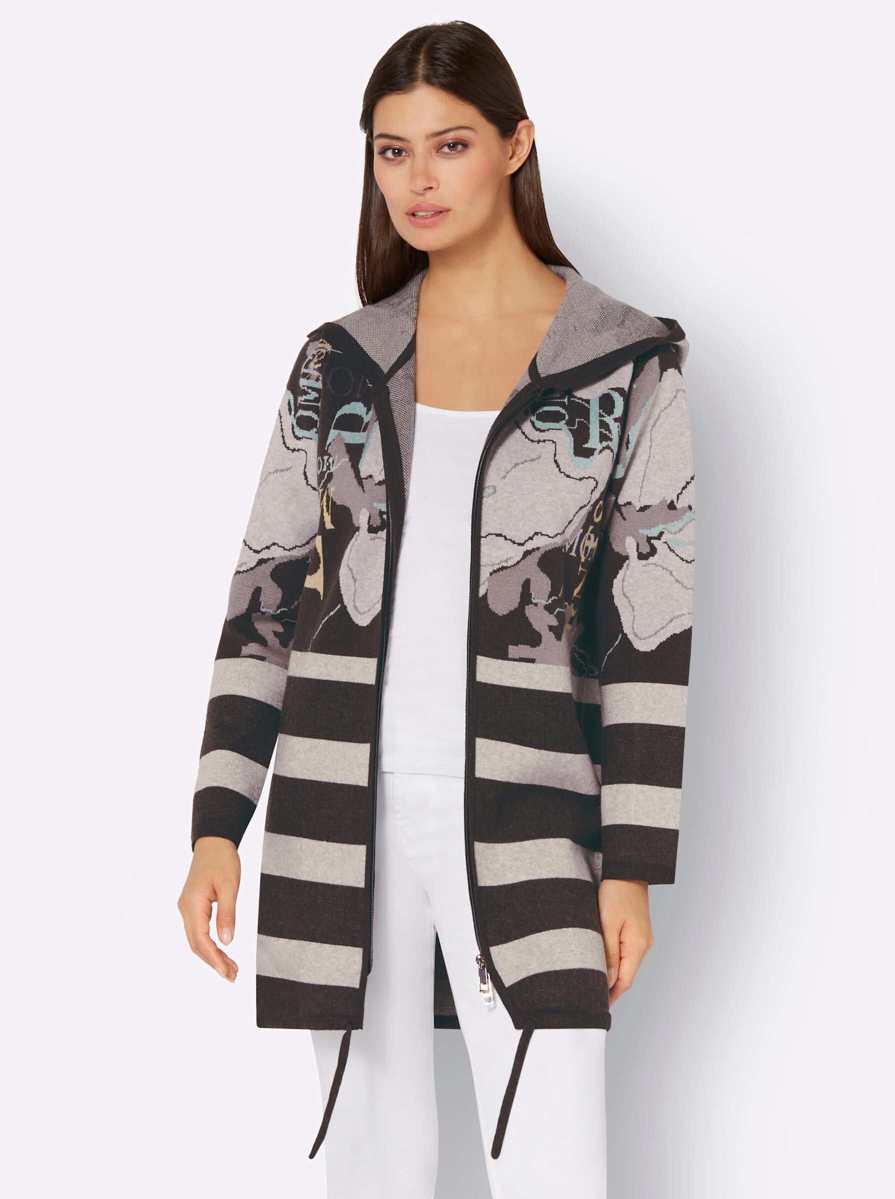 creation L Strickjacke Jacquard-Strickjacke günstig online kaufen