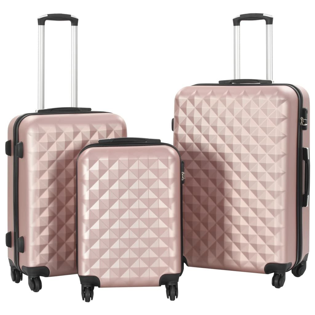 vidaXL Trolleyset Hartschalen-Trolley-Set 3 Stk. Roségold ABS, (1 tlg)