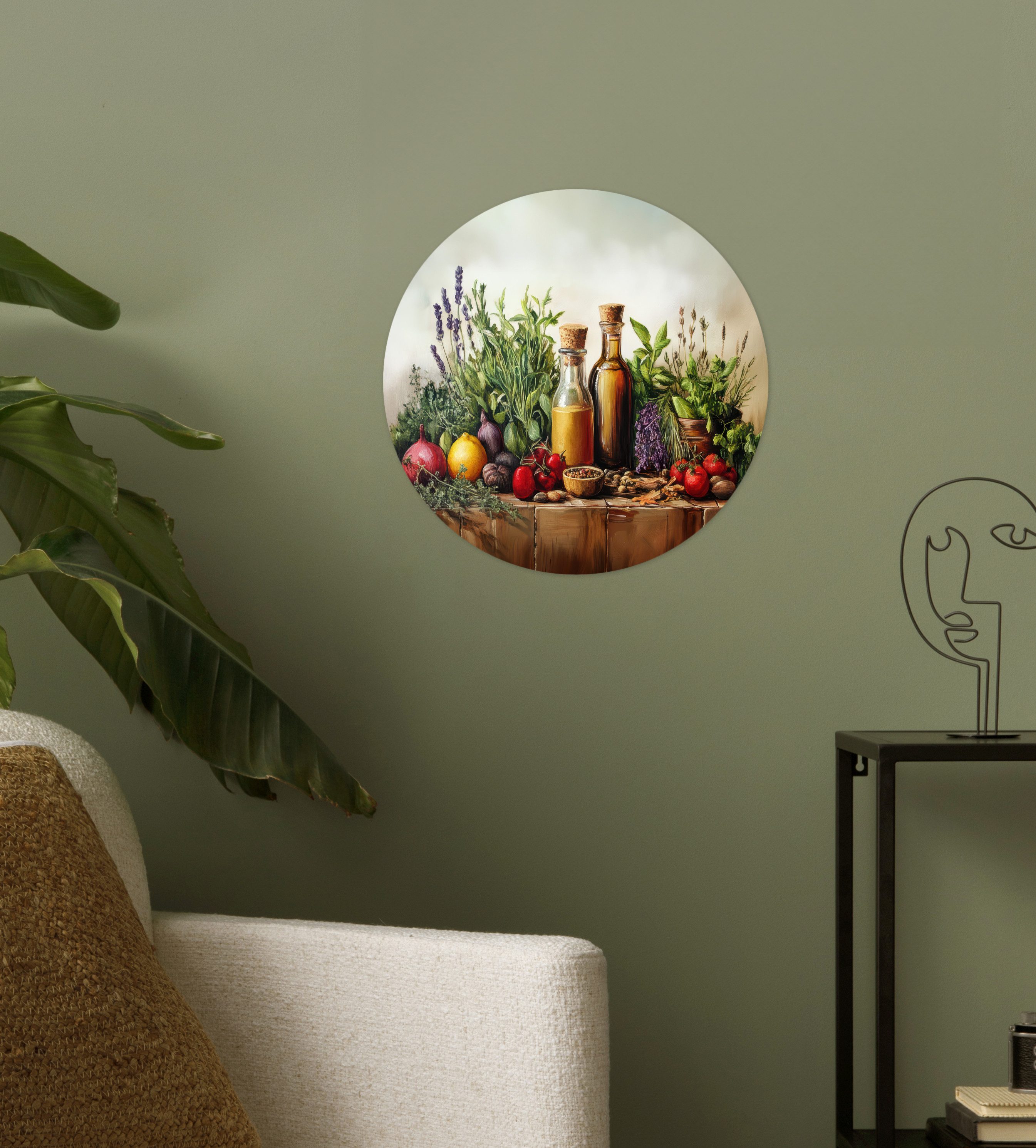 MuchoWow Wandsticker Stilleben - Kräuter - Gewürze - Früchte - Farbenfroh (1 St), Wandtattoo Selbstklebend, Wohnzimmer Deko Aufkleber, 30x30 cm – Bild 3 von 5