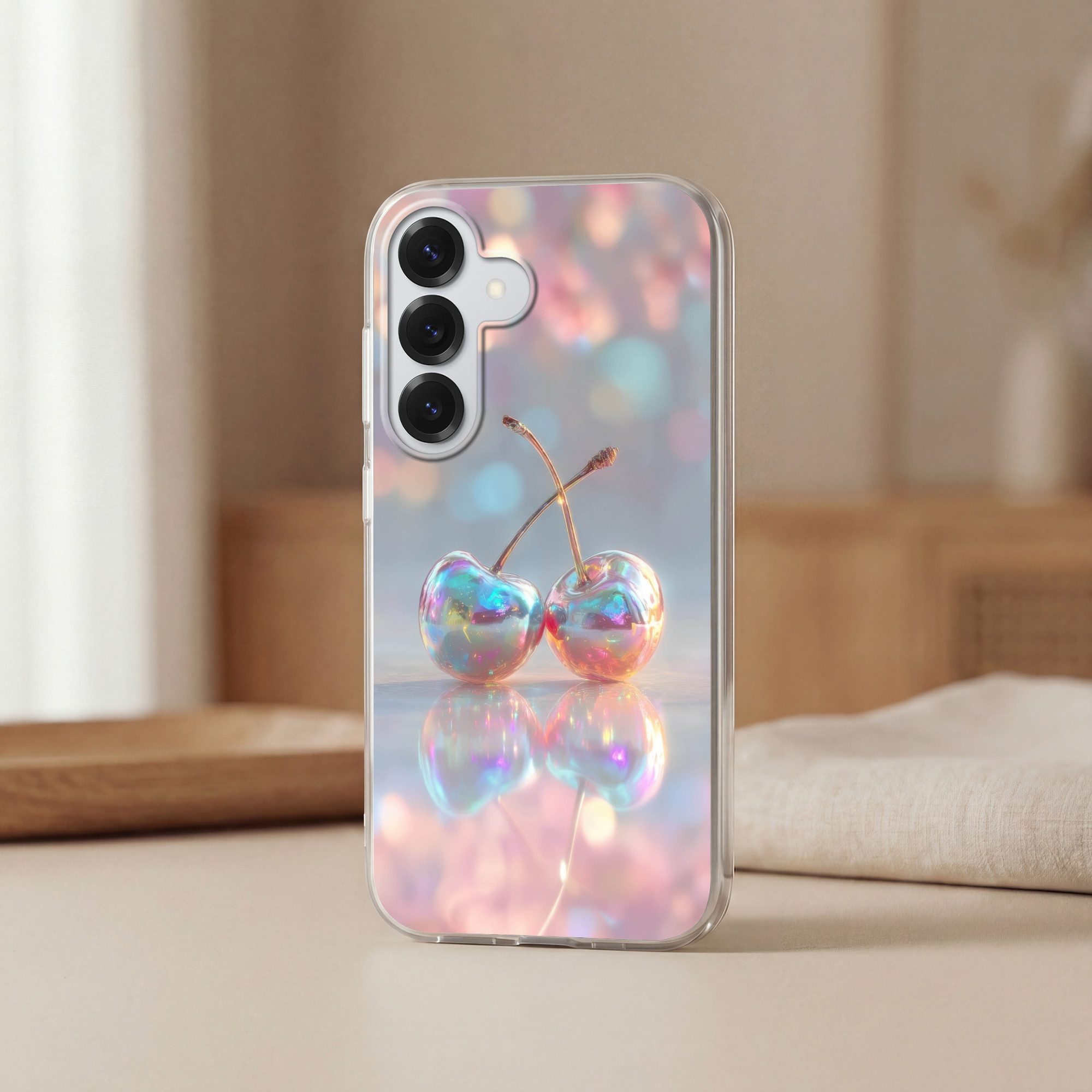 MuchoWow Handyhülle für Samsung Galaxy S26 Kirsche - Glänzend - Regenbogenfarbe, Handy Case, Silikon, Bumper Case Dünn – Bild 3 von 5