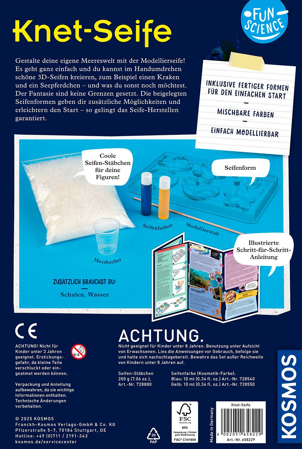 Kosmos Experimentierkasten Fun Science Knet-Seife, Made in Germany