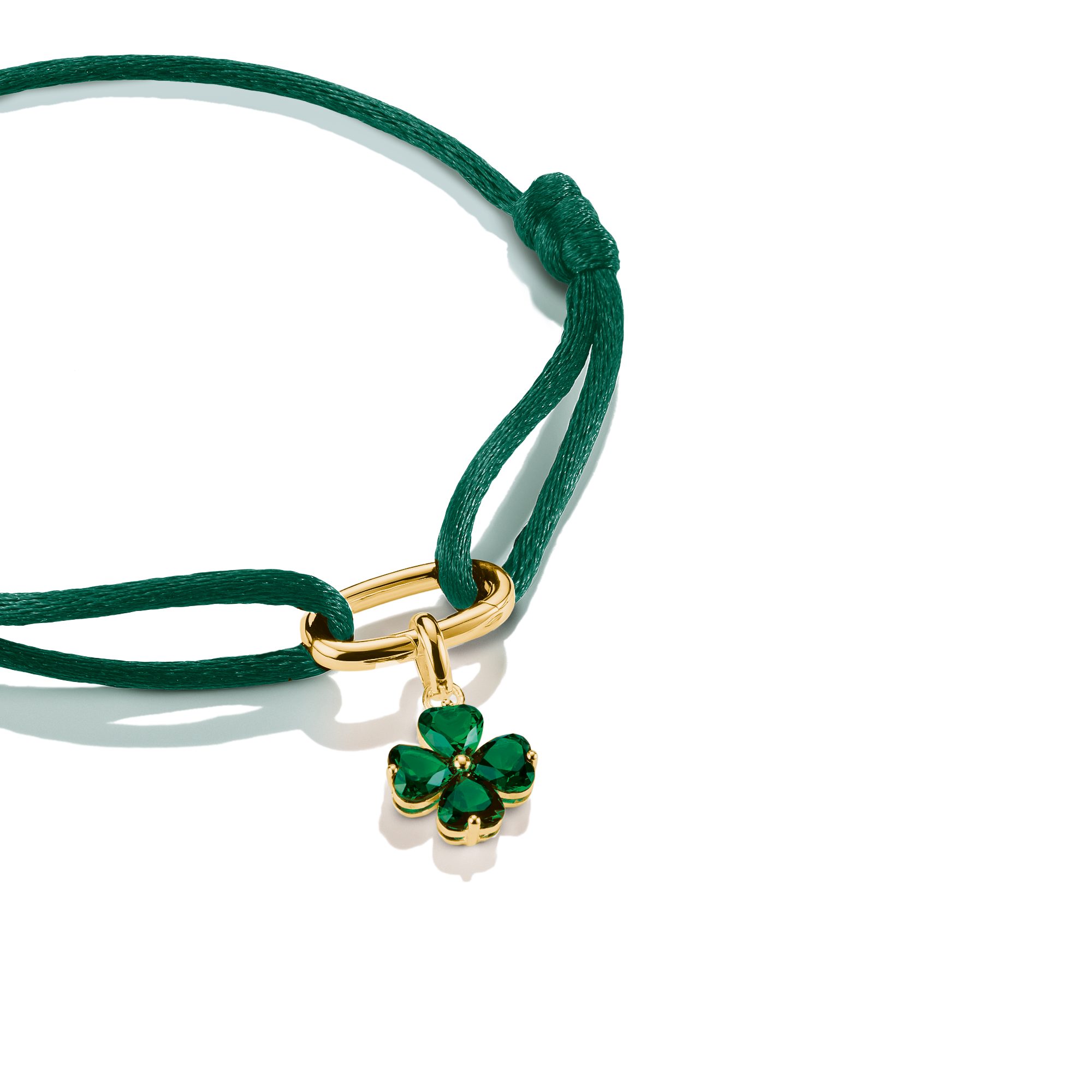 THOMAS SABO Charm-Einhänger Kleeblatt, Schmuck Anhänger Glücksbringer für Charm-Armband - Connect, mit Glas-Keramik Stein