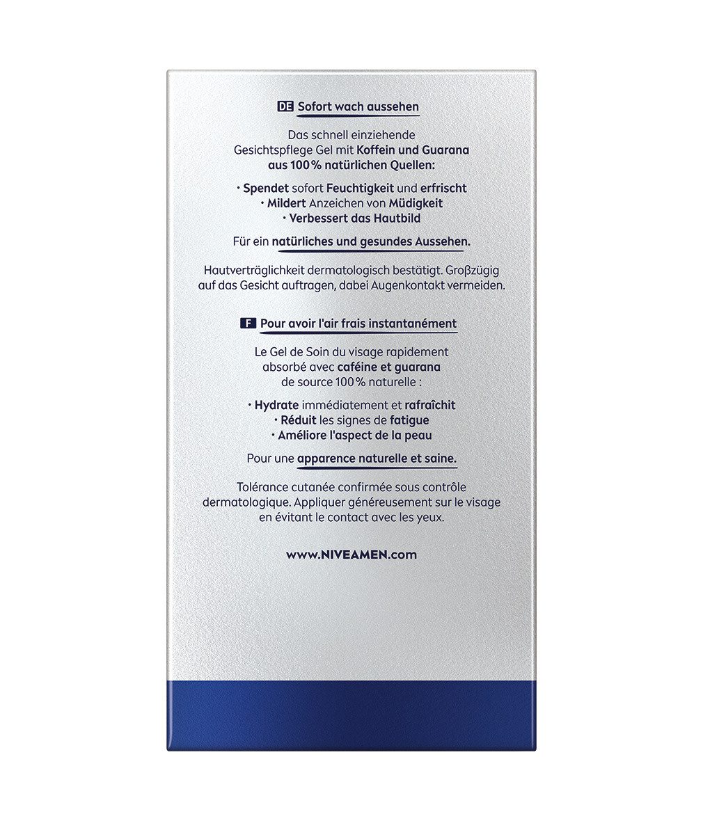 Nivea Men Gesichtsgel Active Energy Gesichtspflege Gel Anti-Müdigkeit 2x50ml Set, mit Guarana