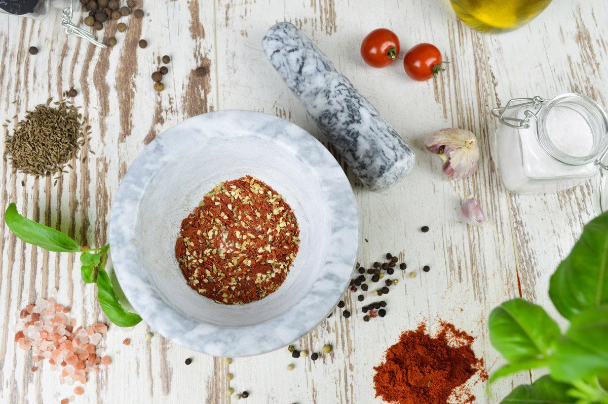 Sendez Mörser mit Stössel 2tlg aus Marmor Gewürzmörser 2,3 kg, (2-tlg)