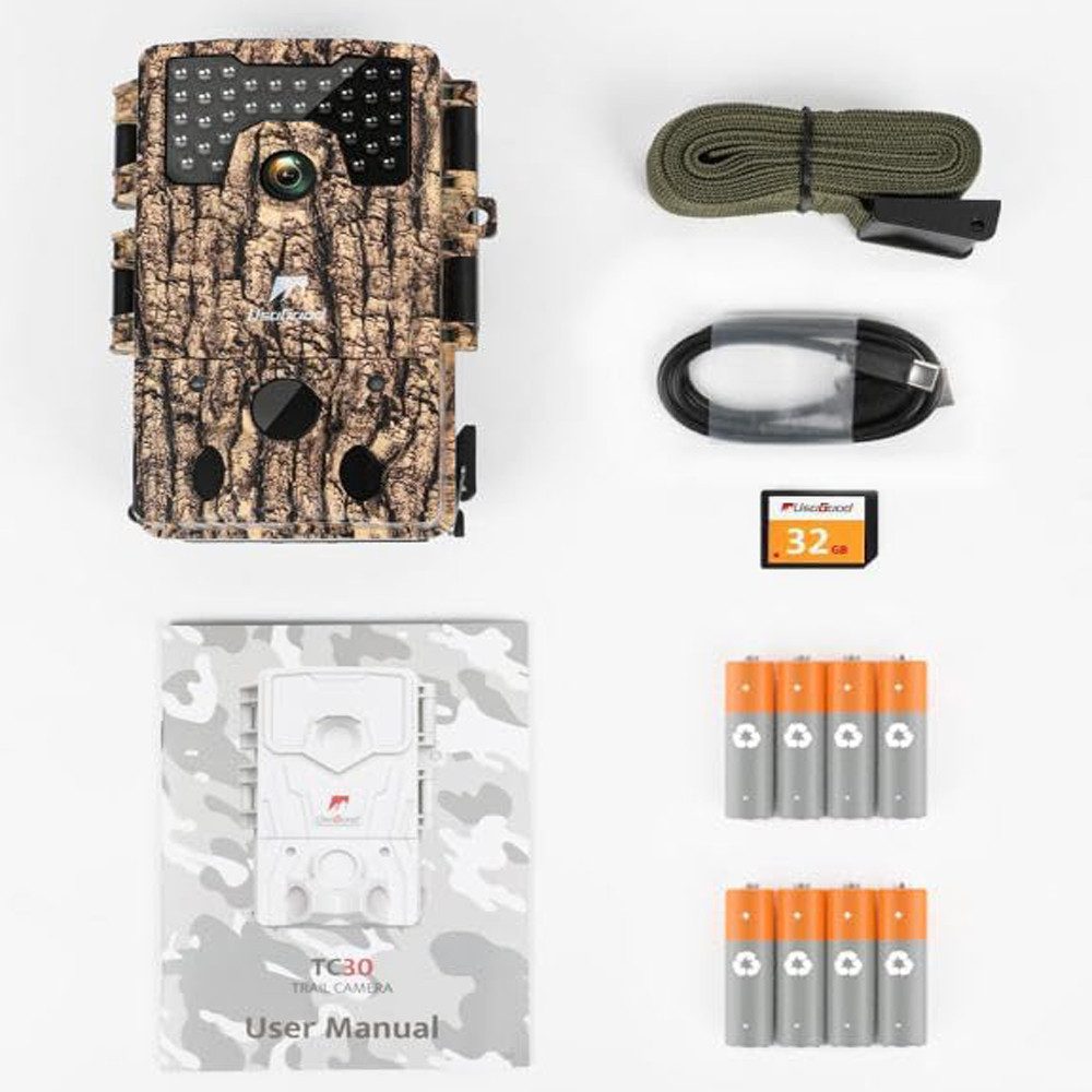 Usogood Wildkamera Wildkamera 4K 48MP Wildkamera mit 32GB Speicherkarte und 8 Batterien (Außenbereich, für Outdoor-Gartenüberwachung Außenbereich Sicherheit, Jagdkamera Wildtierkamera mit Nachtsicht 0.3s Auslöser, 1-tlg., 120° Weitwinkel 36 Stücks 850nm Infrarot-LEDs Schimmer Wildkamera, für Outdoor-Gartenüberwachung Wildtierbeobachtung & Heim Sicherheit)