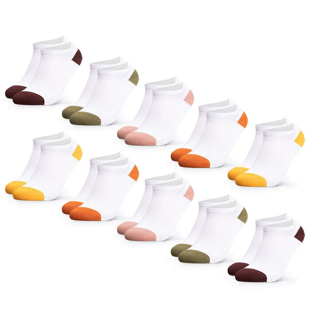 OCCULTO Sneakersocken Damen Muster Sneaker Socken 10er Pack (Modell: Maja) (10-Paar)