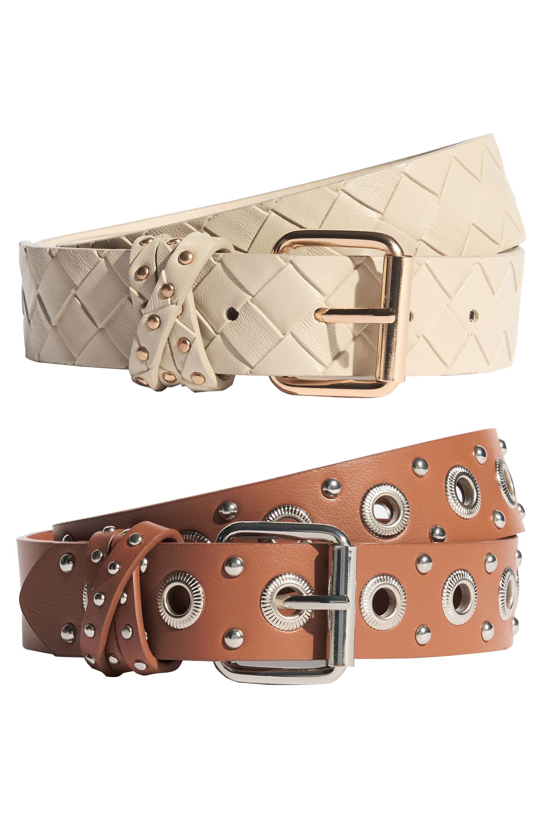 Cream Weave and Tan Stud
