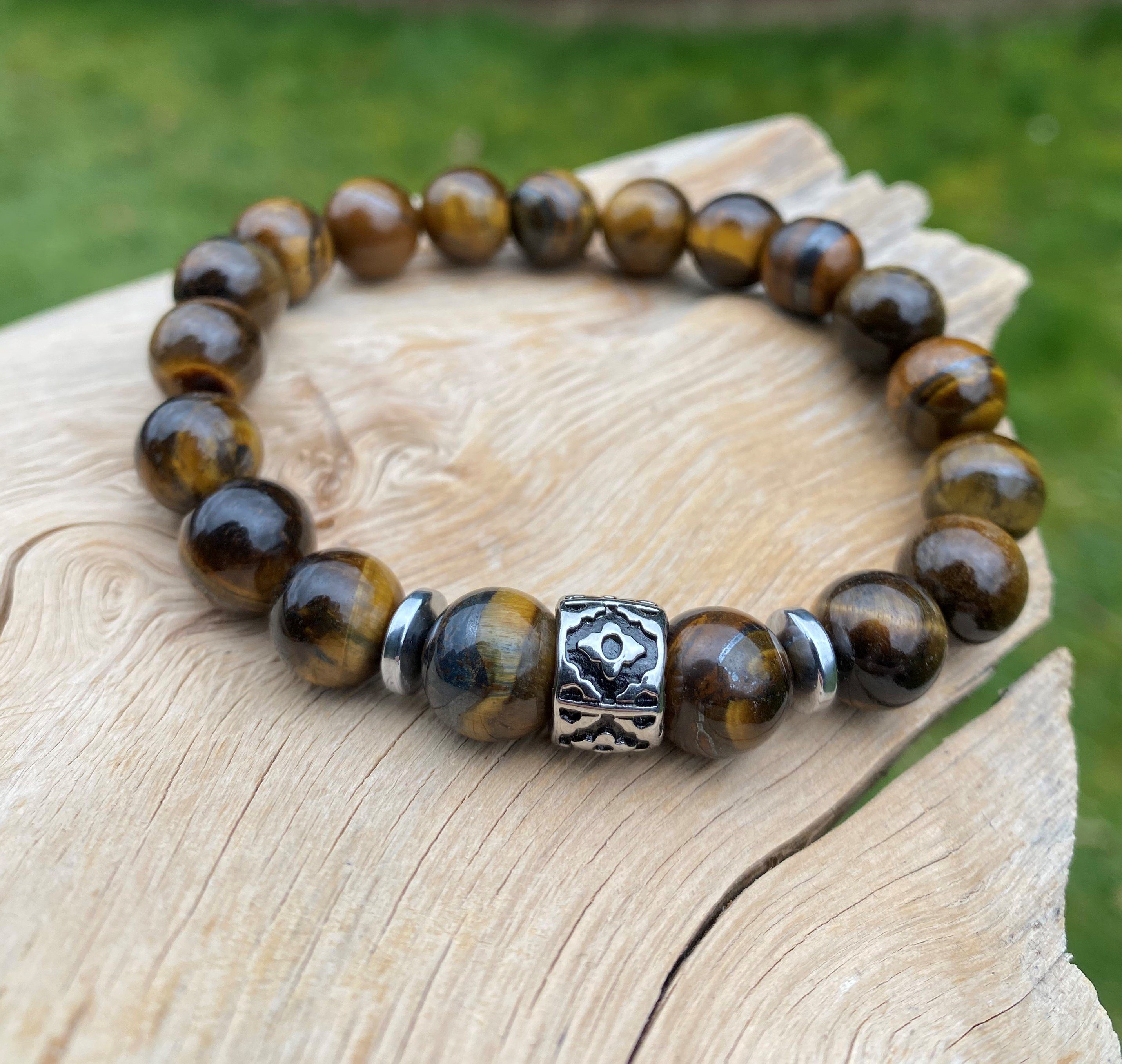 NAHLE Perlenarmband Naturstein 10mm Tigerauge Armband günstig online kaufen