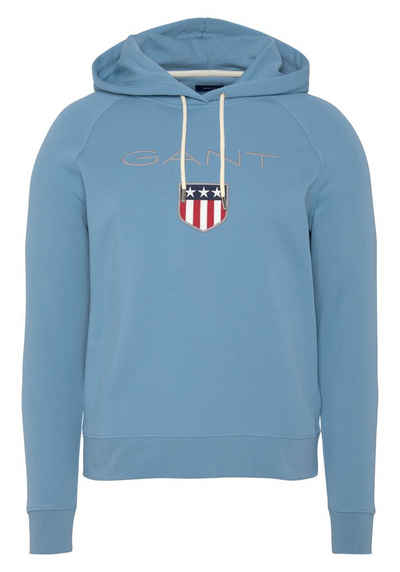 Gant Sweatshirt GANT SHIELD SWEAT HOODIE mit großer Label-Applikation vorne
