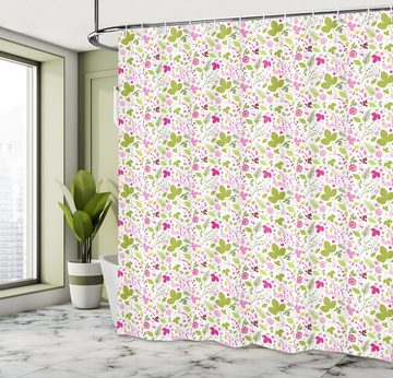 Abakuhaus Duschvorhang Moderner Digitaldruck mit 12 Haken auf Stoff Wasser Resistent Breite 175 cm, Höhe 180 cm, Blume Floral Silhouetten Entwurf
