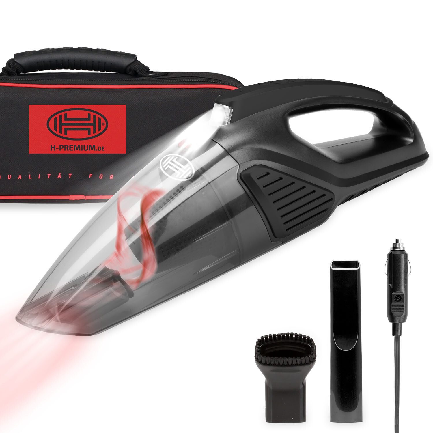 HEYNER Ручные пылесосы Premium Auto-Staubsauger 12V kompakt hohe Saugkraft Camping, 90 W, Beutellos mit Filter