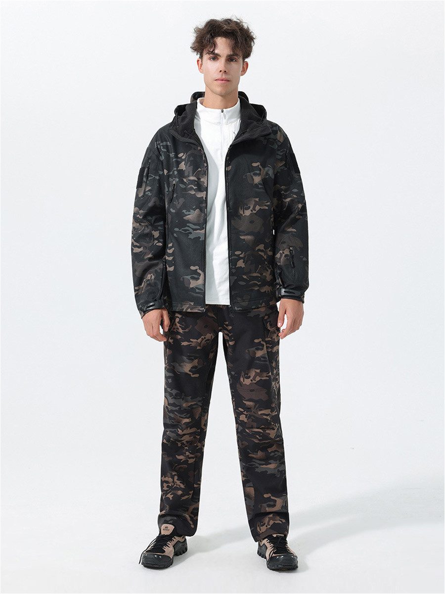 YOUTHUP Freizeitanzug, Herren winddichter, warmer Camouflage-Outdooranzug