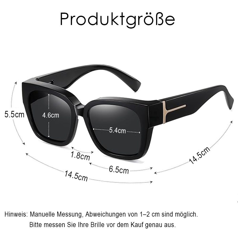 AFKSMILE Sonnenbrille UV400 Sonnenschutz Übersonnenbrille, Herren & Damen Polarisiert Übergröße Überzieh Sonnenbrille für Brillenträger, TAC-Gläser