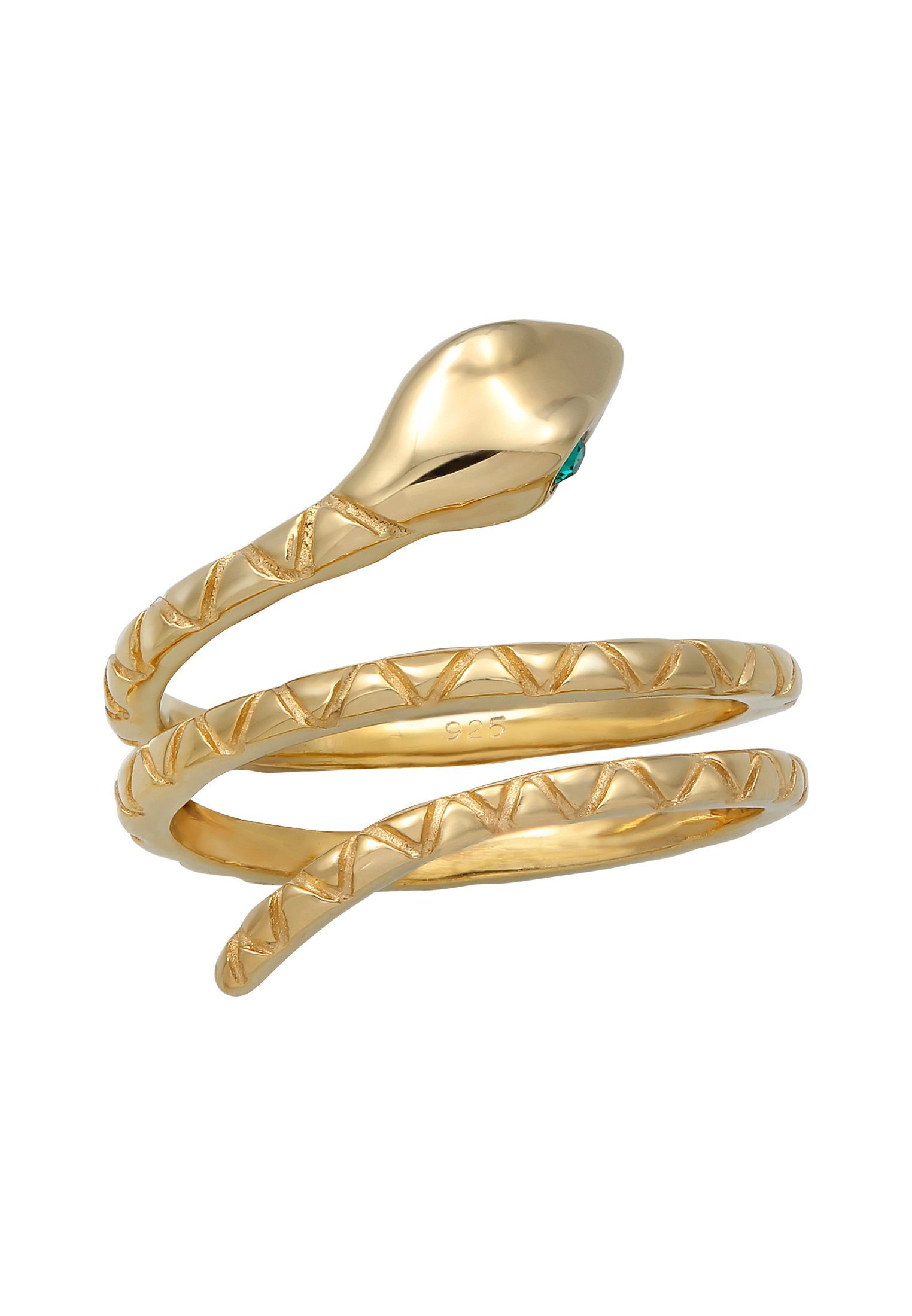 Elli Fingerring Pinky Schlange Statement 925 Silber Gold