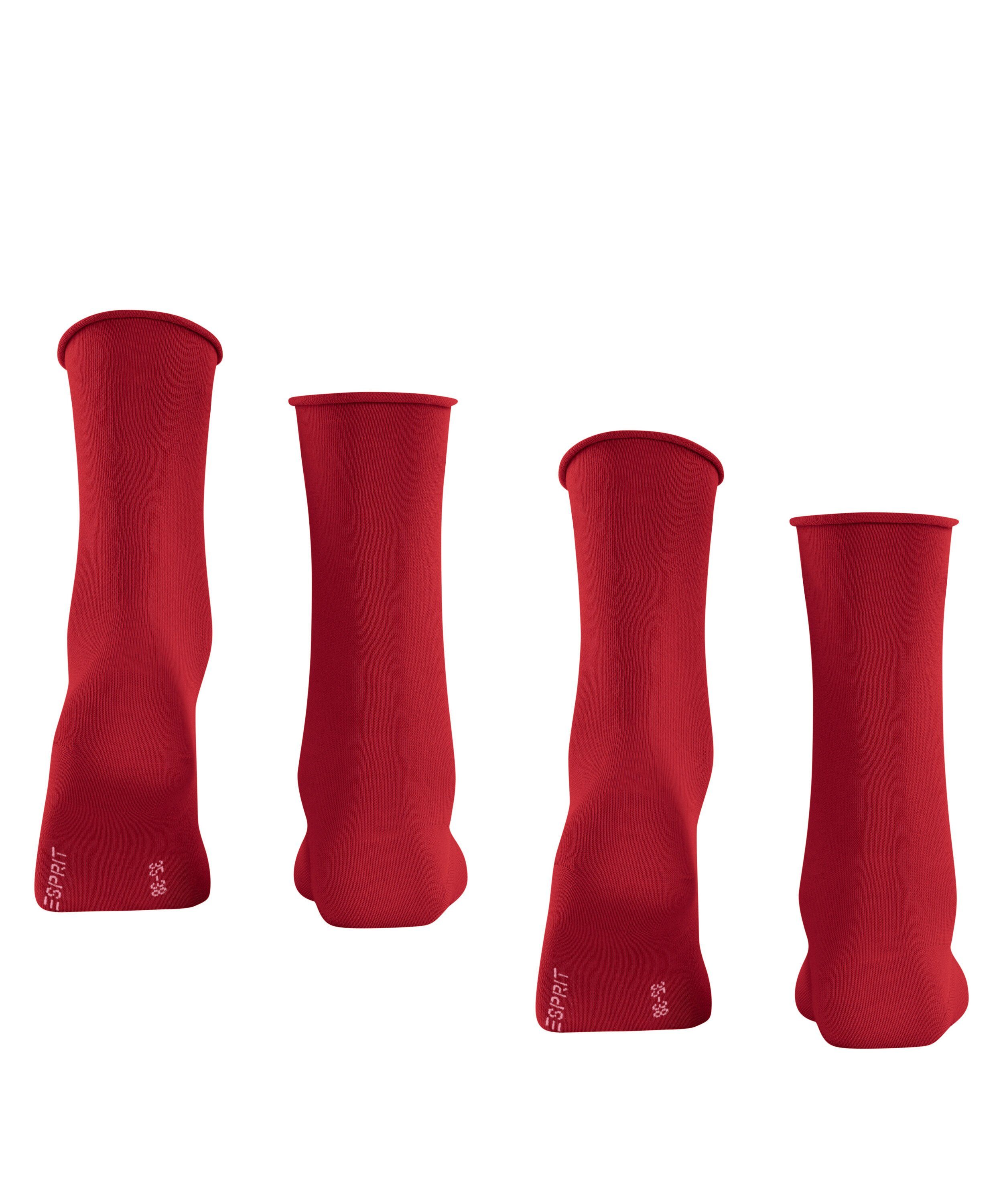 Pure pepper Basic Esprit (2-Paar) 2-Pack (8074) red Socken
