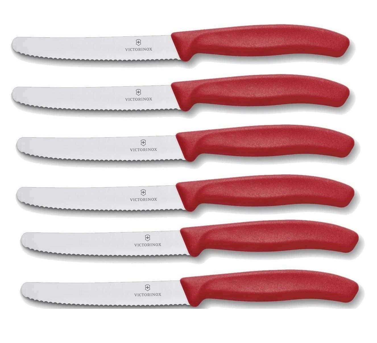 Victorinox Tafelmesser 6 Stück Tomatenmesser Messer Swiss Classic Rot