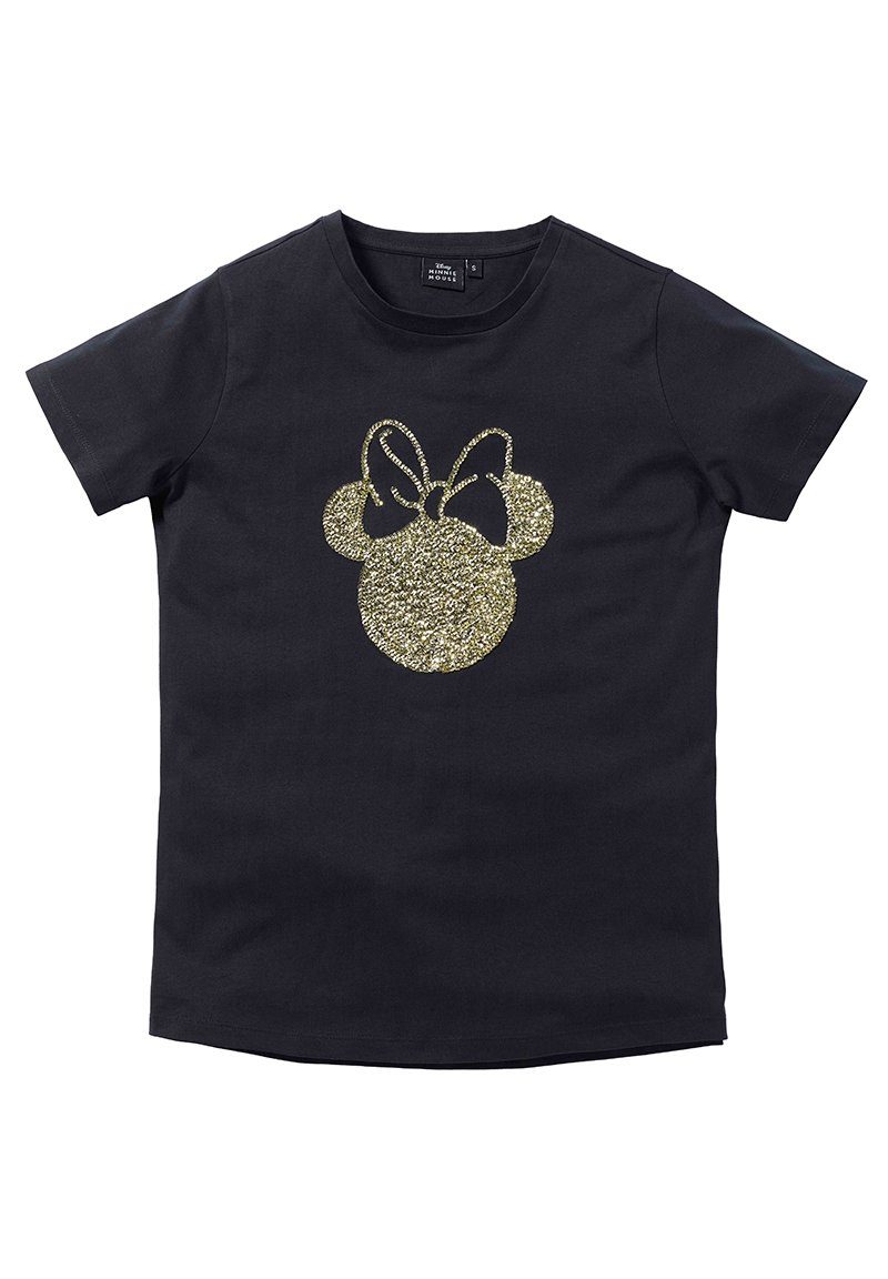 ONOMATO! T-Shirt Minnie Mouse Pailletten Oberteil T-Shirt besetzt besetzt Pailletten Damen
