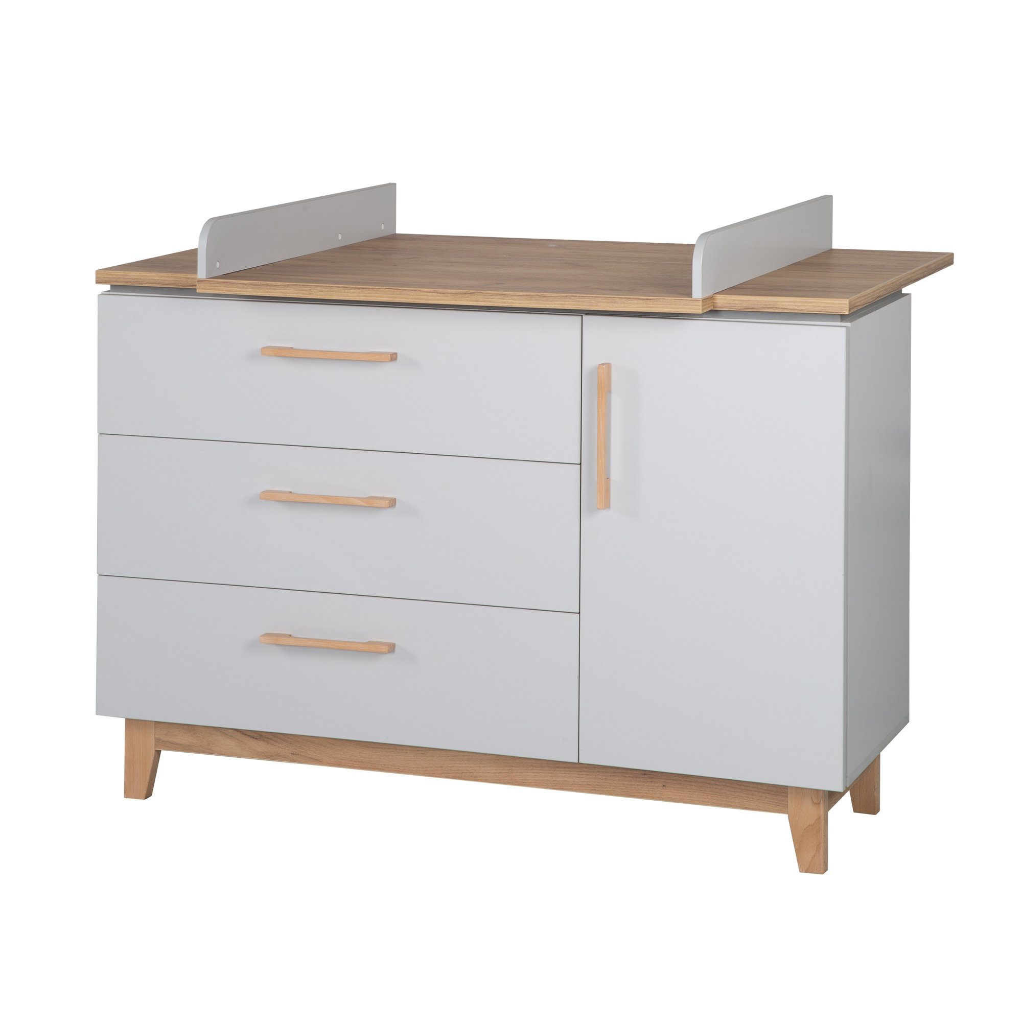 Wickelkommode Caro - Grau / Holz