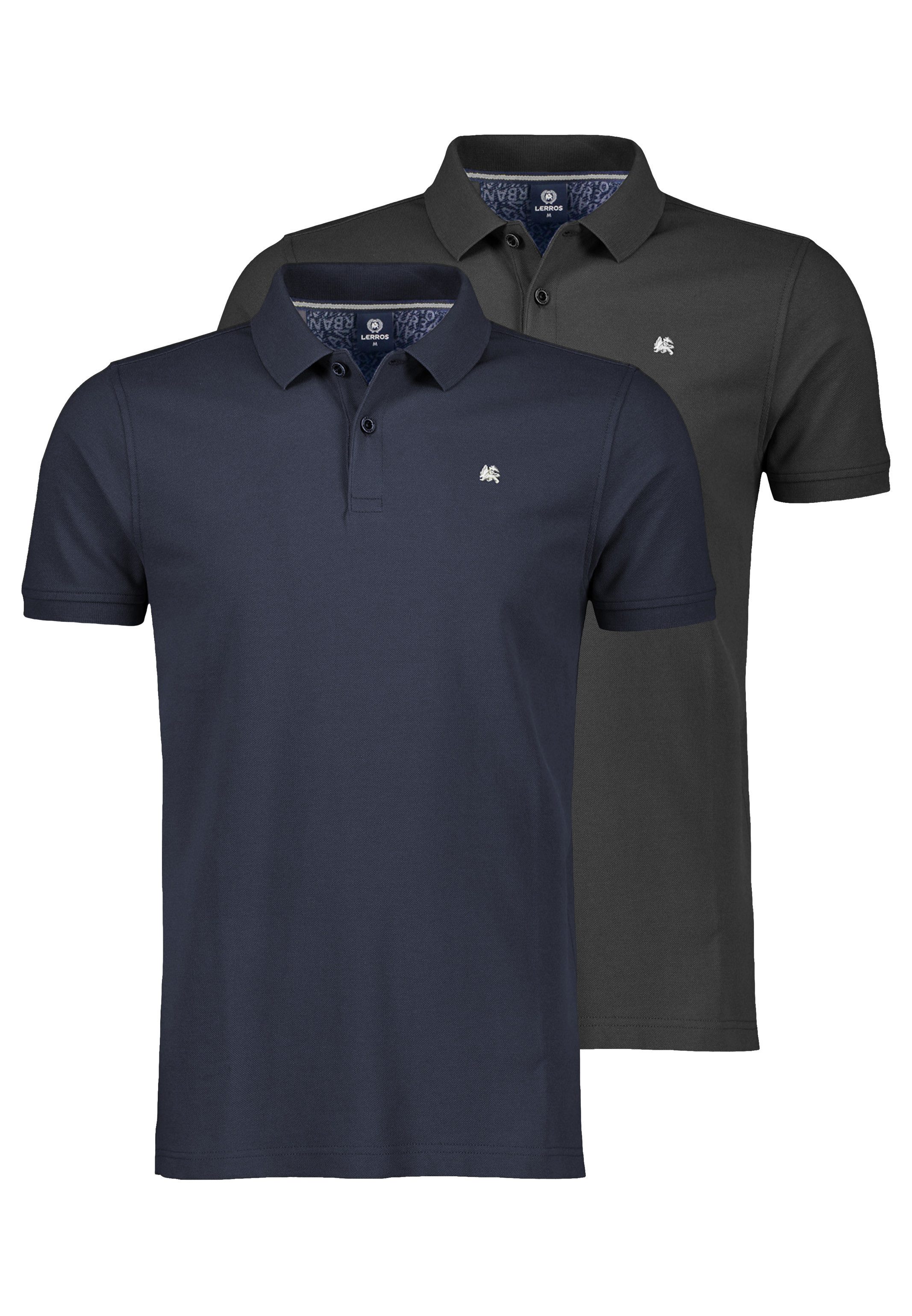 LERROS Poloshirt 2er Pack Basic (Spar-Set, 2-tlg) Poloshirt - Baumwolle - Atmungsaktiv - Feine Piquéqualität