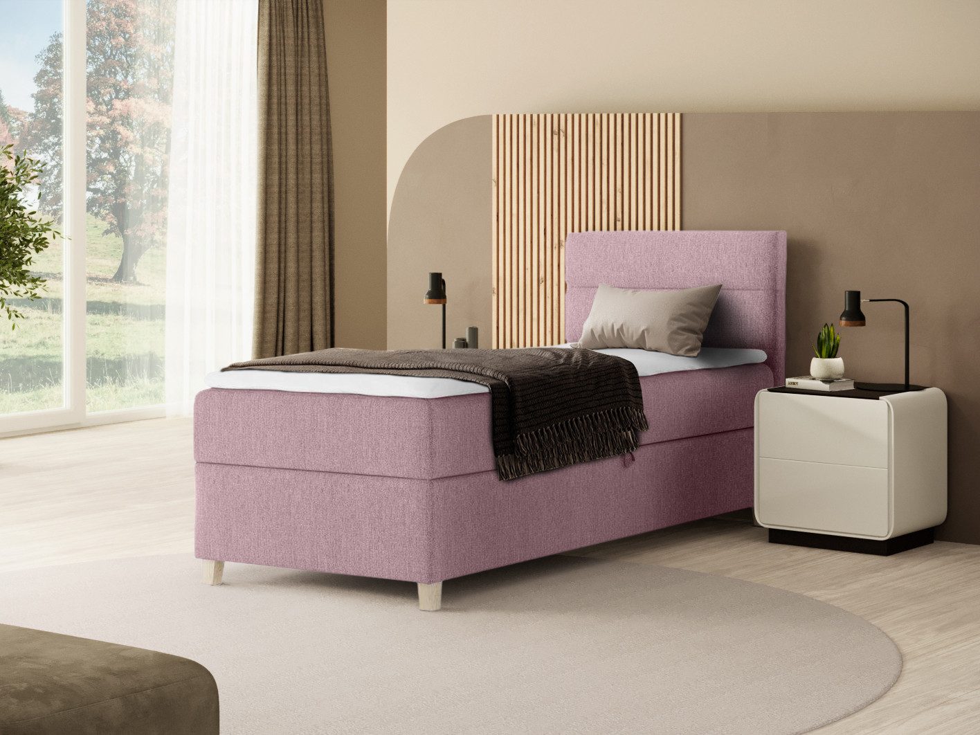Beautysofa Boxspringbett Velour Bett DONNA MINI günstig online kaufen
