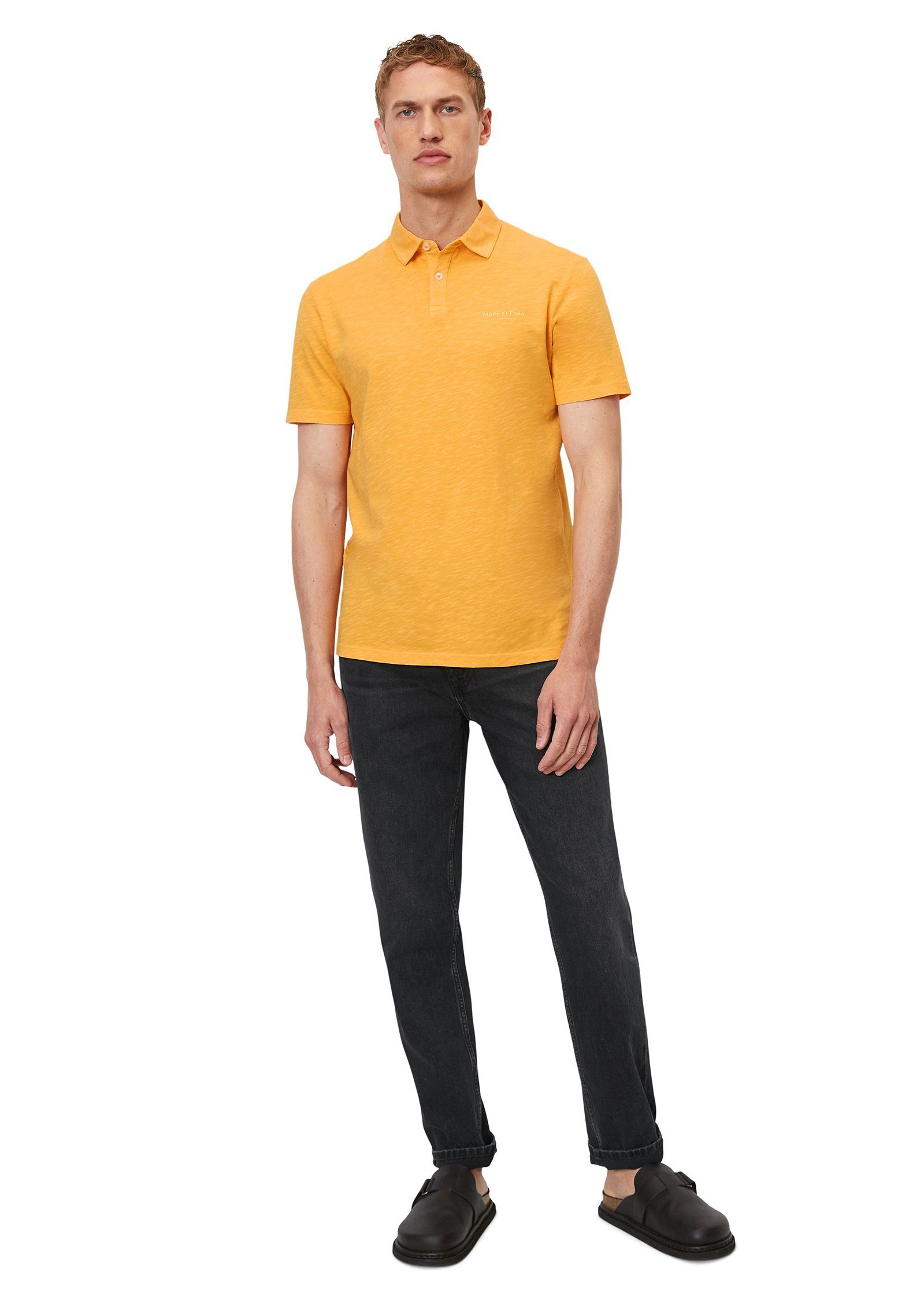 O'Polo Poloshirt Bio-Baumwolle Marc aus hochwertiger orange