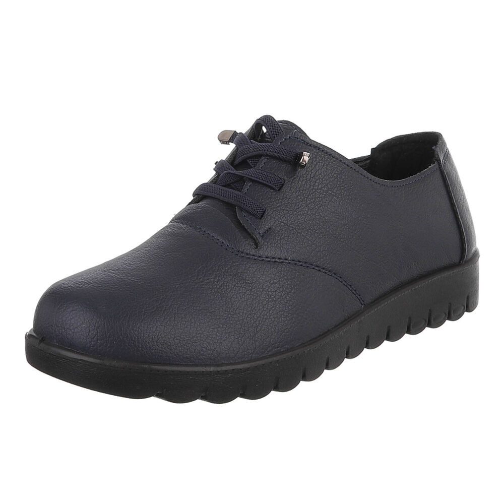 Ital-Design Vielseitiger Freizeitschuh mit hohem Tragekomfort für Damen Schnürschuh (91554603) Flach Schnürer in Dunkelblau