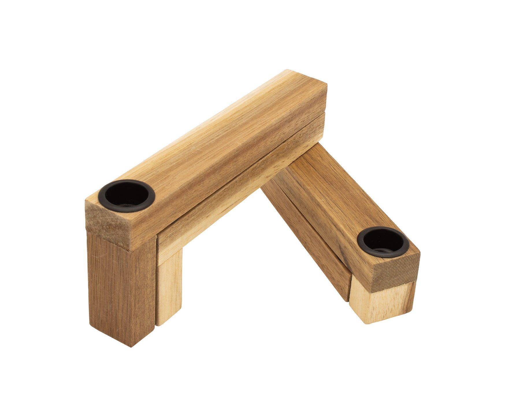 Spetebo Tischkerzenhalter Holz Kerzenhalter klappbar für 4 Stabkerzen (Packung, 1 St., mit 4 Kerzentüllen)