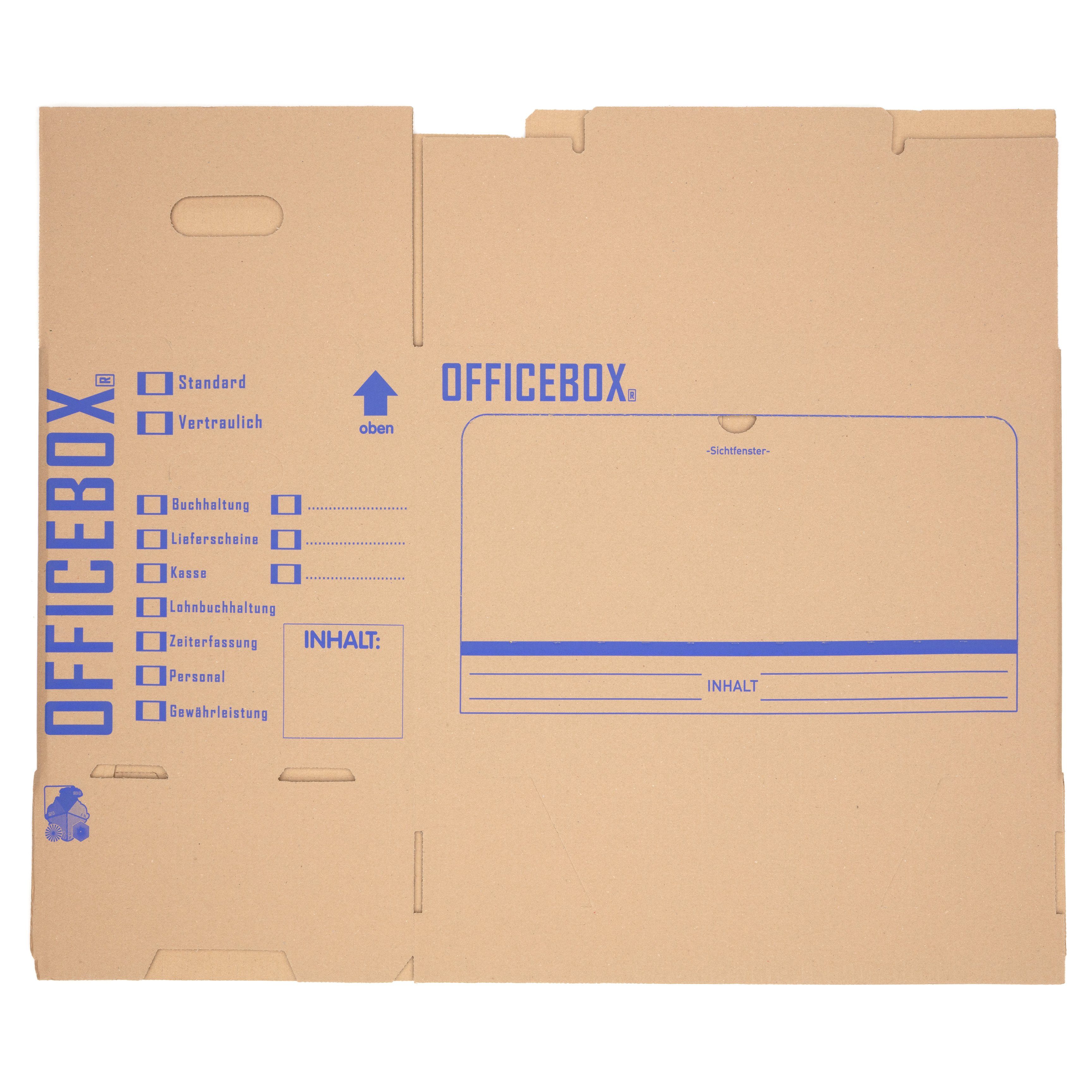 KK Verpackungen Aufbewahrungsbox (Spar-Set, 20 St., 20er-Set), Officebox - Umzugskarton Archivkarton Ordnerkarton Aktenkarton Braun – Bild 5 von 5