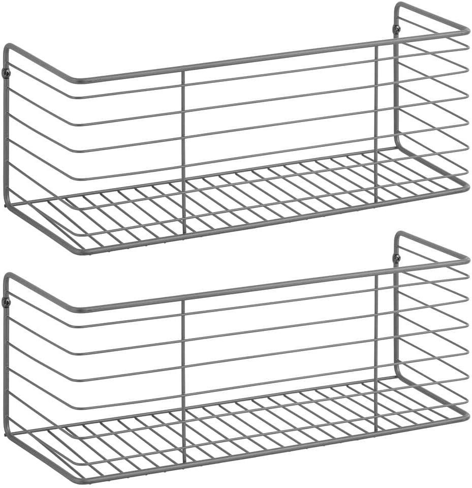 mDesign Aufbewahrungssystem mDesign Wandkorb Aufbewahrung Gitterablage Organizer 2er Set Metall