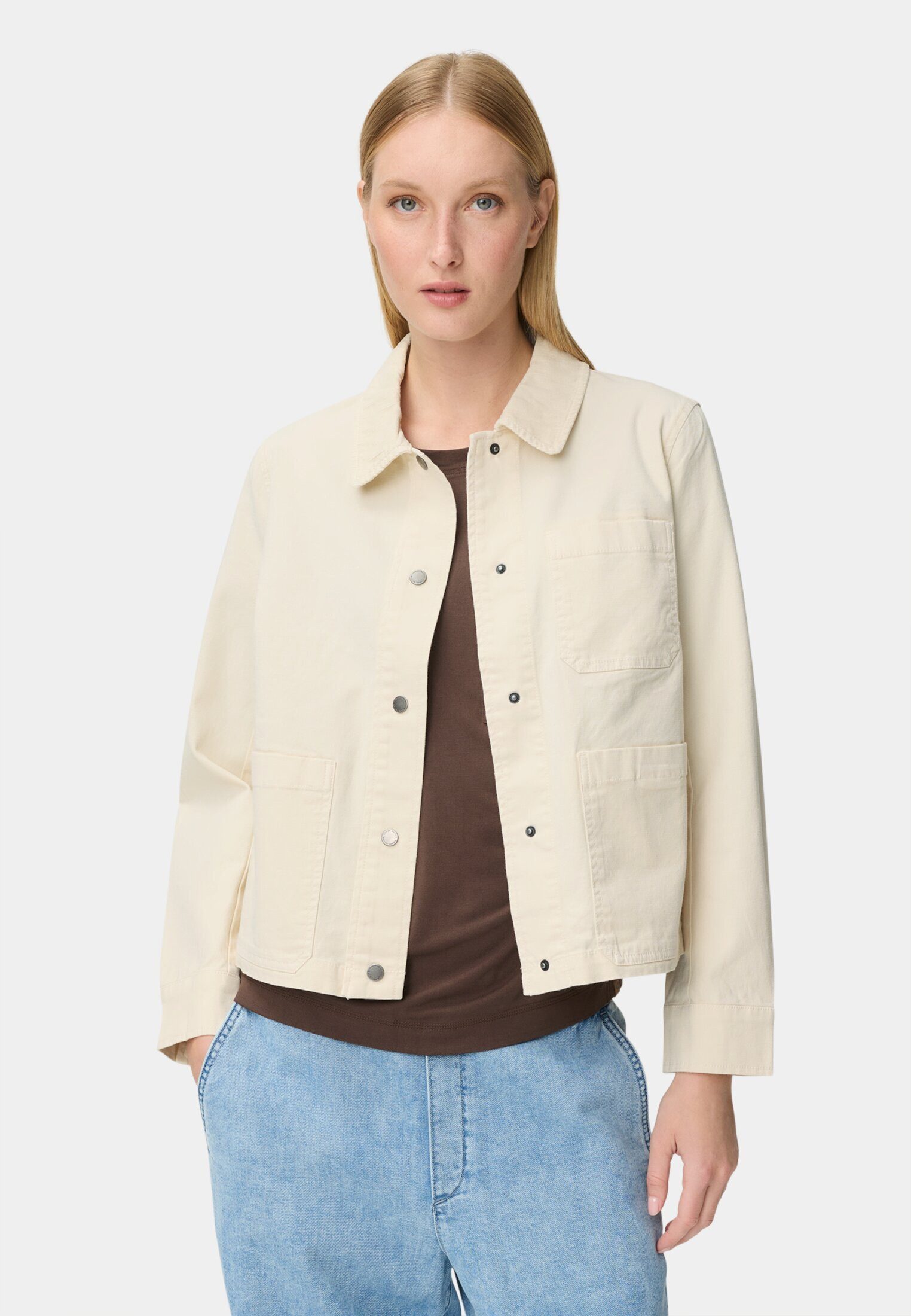 camel active Jackenblazer Indoor Blazer mit Brusttaschen Langarm Stehkragen