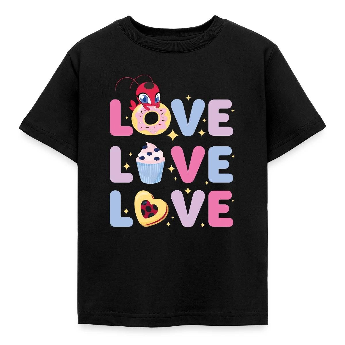 Spreadshirt T-Shirt Miraculous Love Love Love Schriftzüge Kinder T-Shirt (1-tlg)