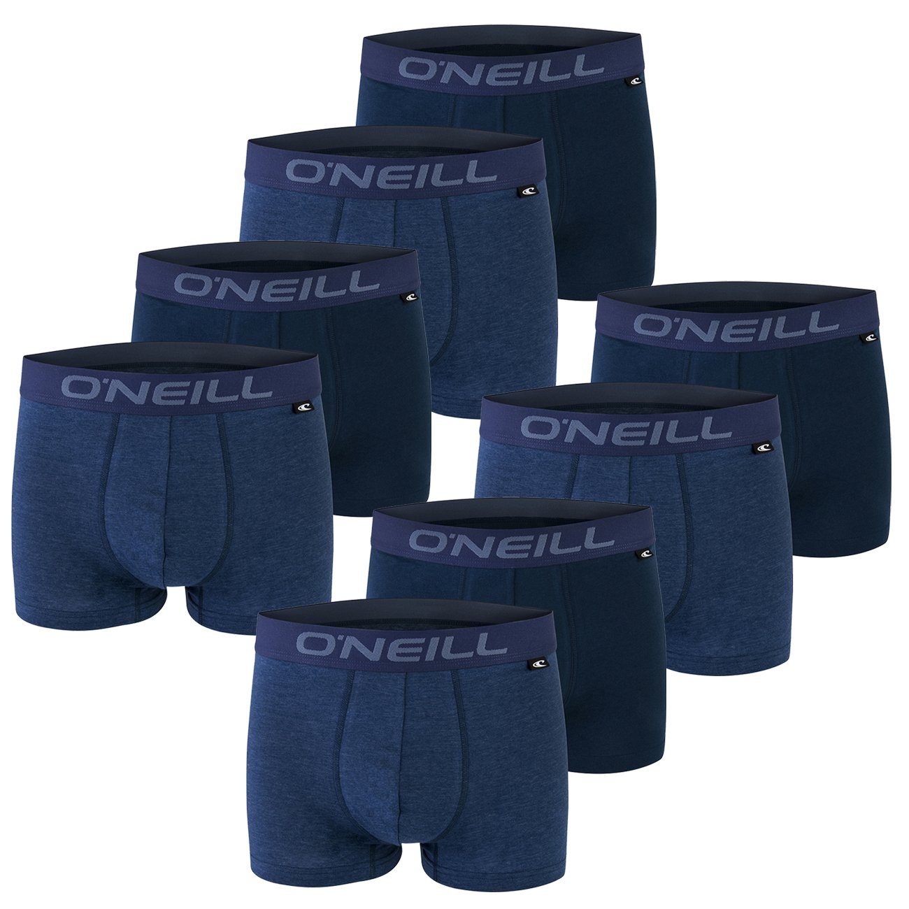 O'Neill Boxershorts Men boxer Mel Multipack (8-St) (4349P) plain Webbund mit Marine O'Neill Blue Logo 8x