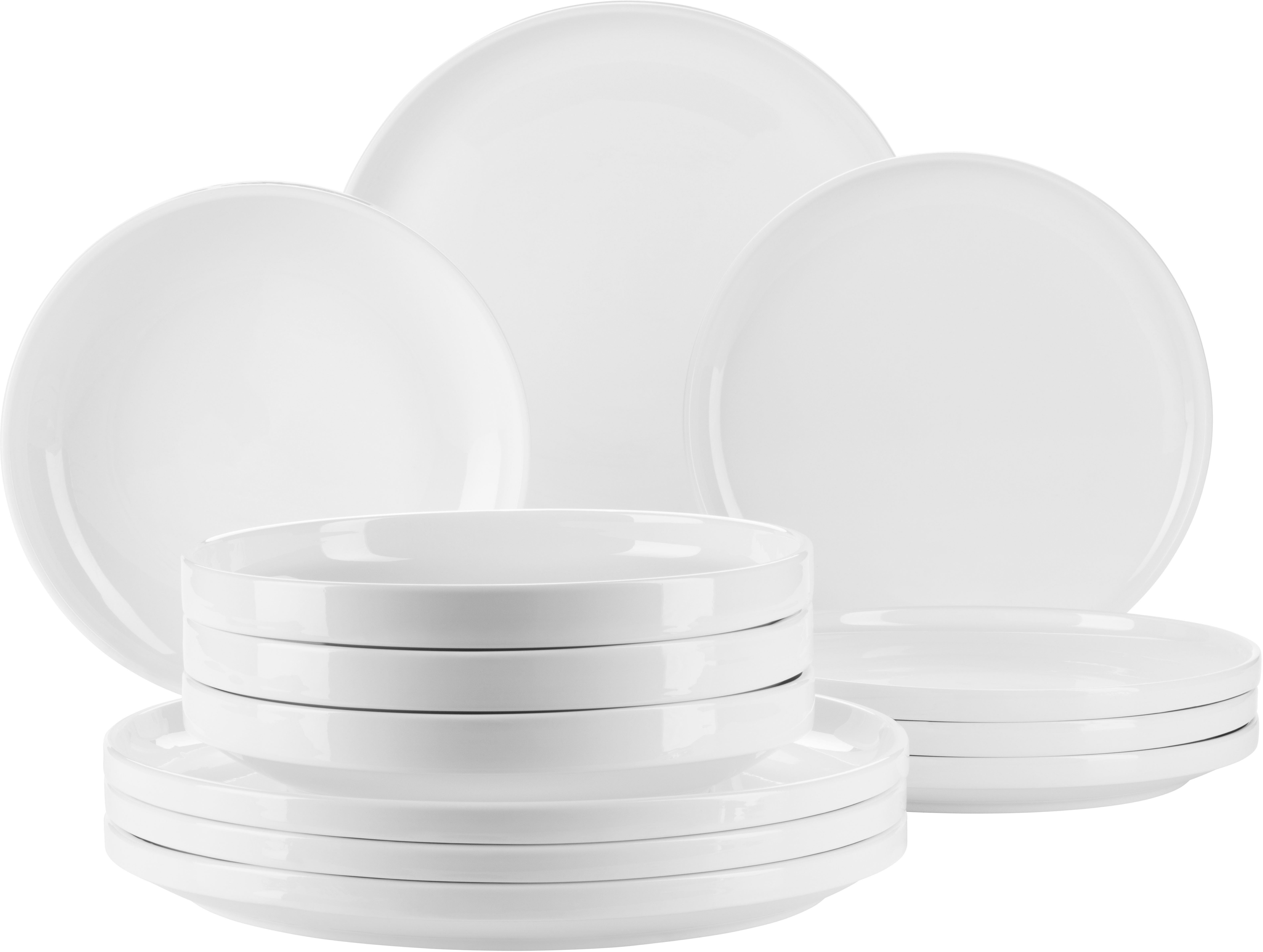 MÄSER Teller-Set VADA, Teller Set, Porzellan (12-tlg), 4 Personen, Porzellan