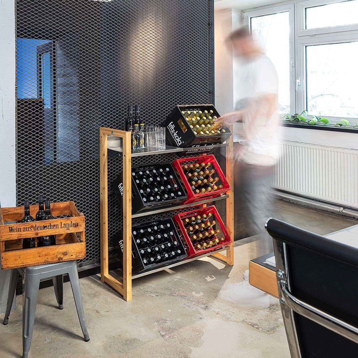 MANUMA® Standregal JAMES GETRÄNKEKISTENREGAL, Dein Getränkeregal für mehr Ordnung Zuhause