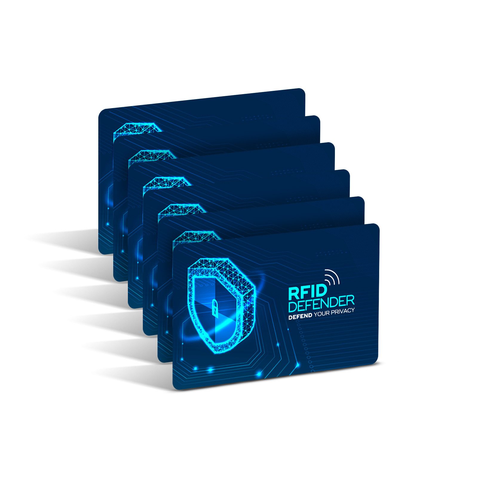 Tec-Expert Geldbörse RFID DEFENDER 6er Set NFC Scan Blocker-Karten Abschirmung Geldbörse (6-tlg., Set aus 6x RFID / NFC Block Card), RFID Blocker Karte, NFC Block Card
