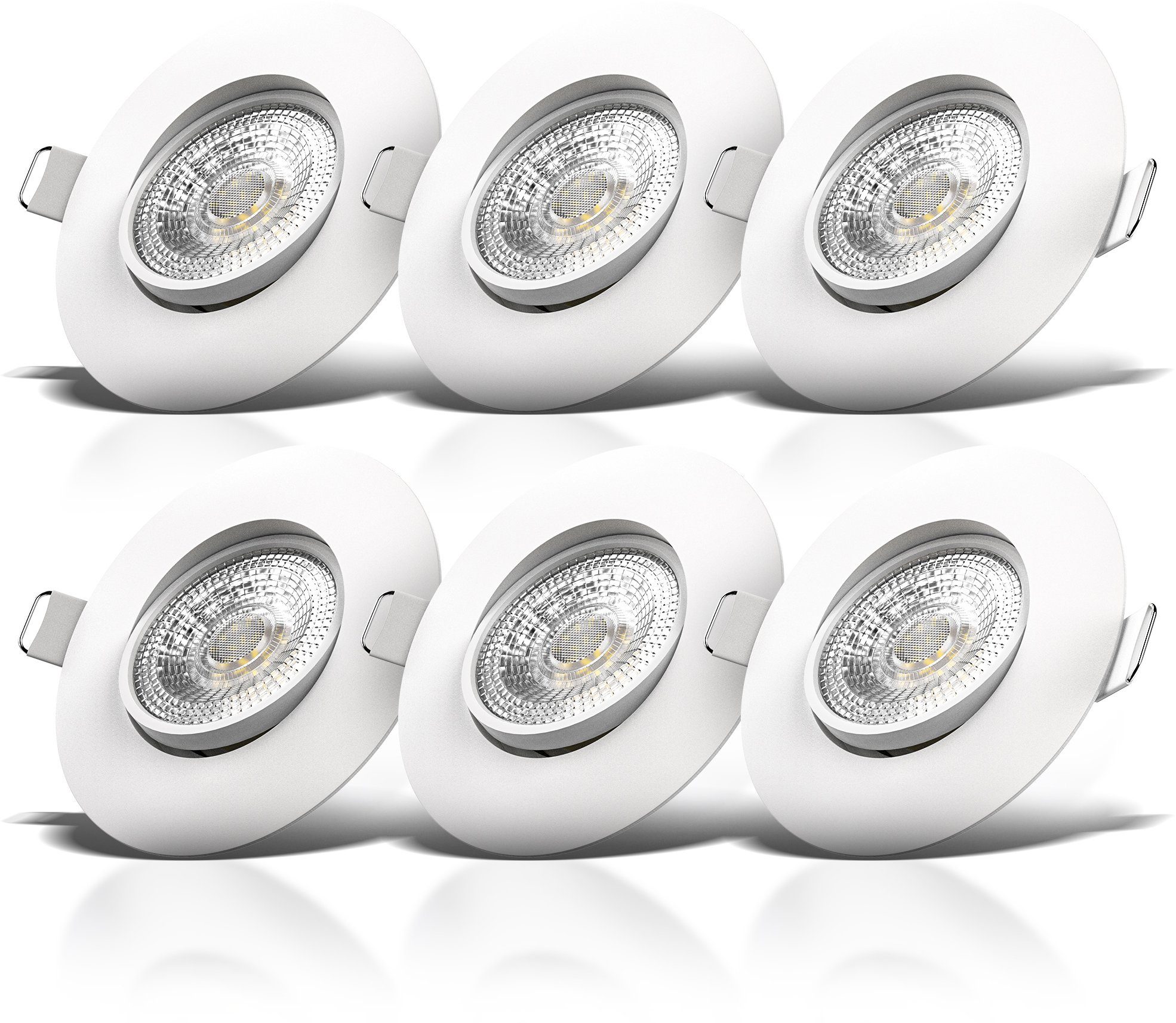 B.K.Licht LED Einbauleuchte, LED schwenkbar, IP23, integriert, fest ultra-flach, Deckenspots, Einbauspots, Warmweiß, warmweiß