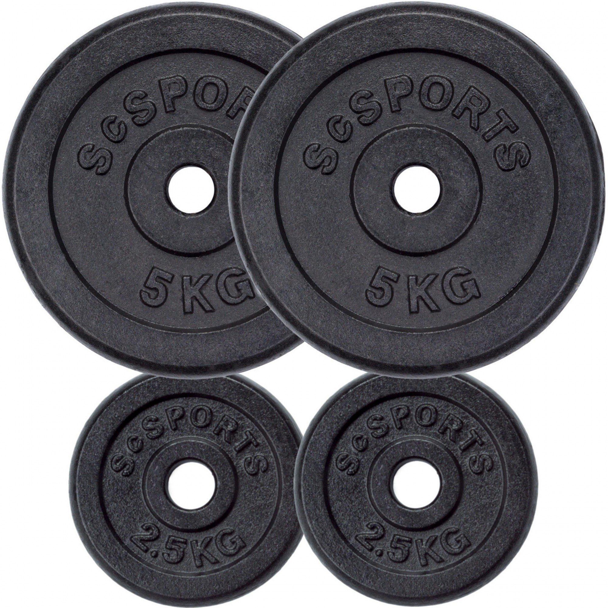 ScSPORTS® Hantelscheiben Set 15 kg 30mm Gusseisen Gewichtsscheiben Gewichte Guss, (10002525-tlg)