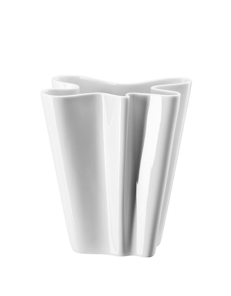 Rosenthal Tischvase Vase "Flux" aus weißem Porzellan, 20 cm (einzelne Vase), hochwertige Verarbeitung