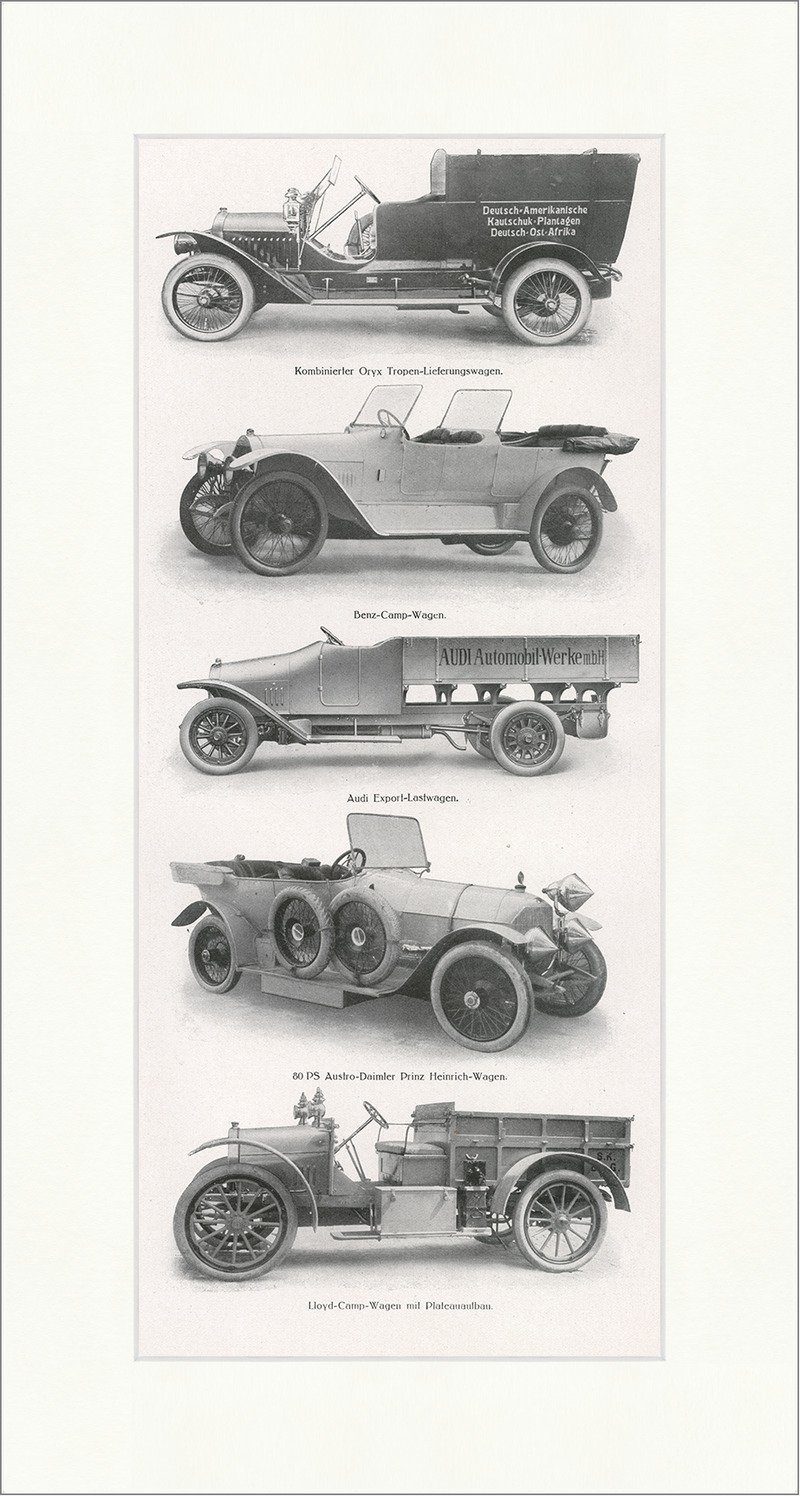 Kunstdruck Lloyd-Camp-Wagen mit Plateauaufbau 1913 Autos Audi Lastwagen F_Vintage, (1 St)