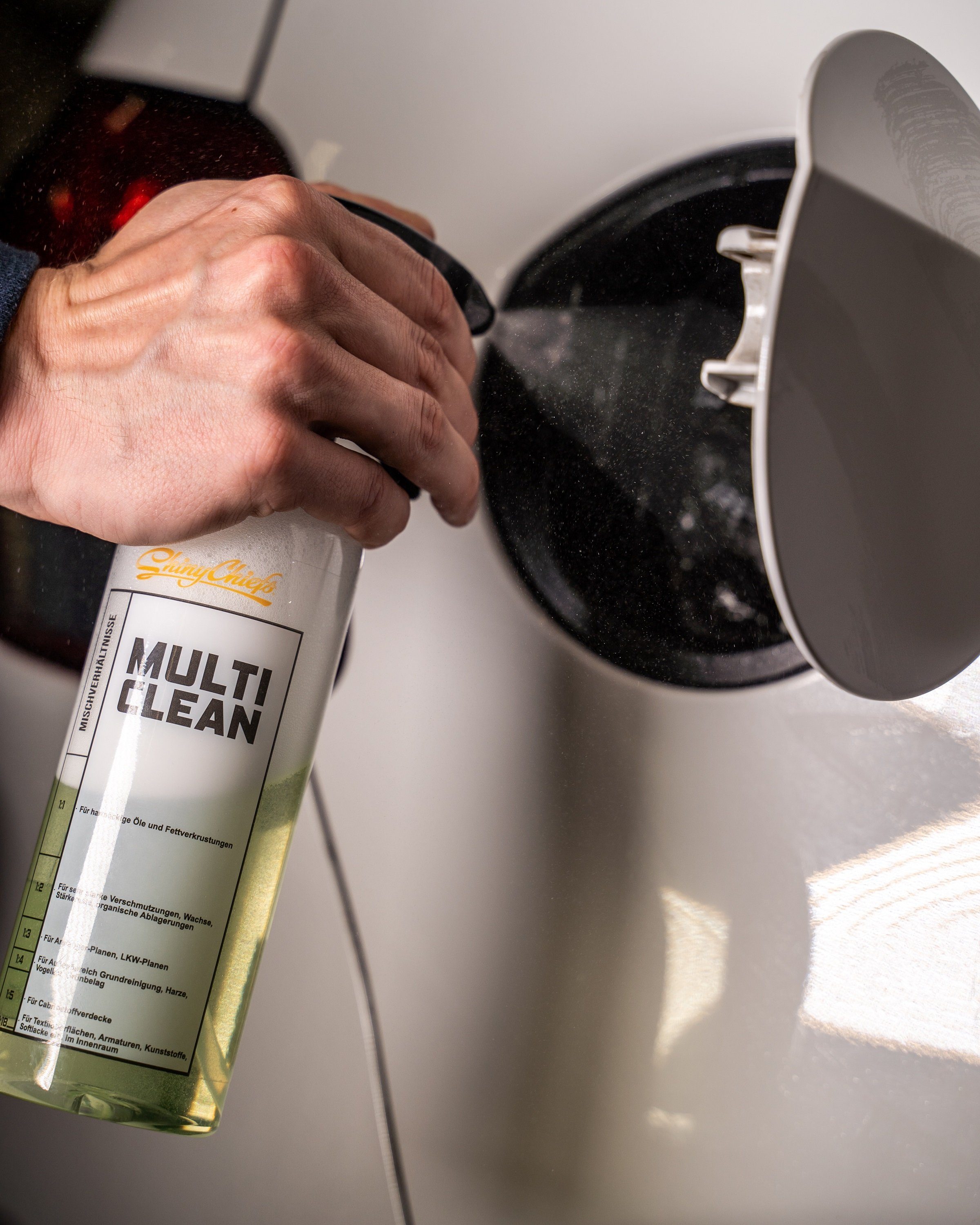 ShinyChiefs Mischverhältnisflasche 500ml Autoshampoo CLEAN UNIVERSALREINIGER SET mit MULTI